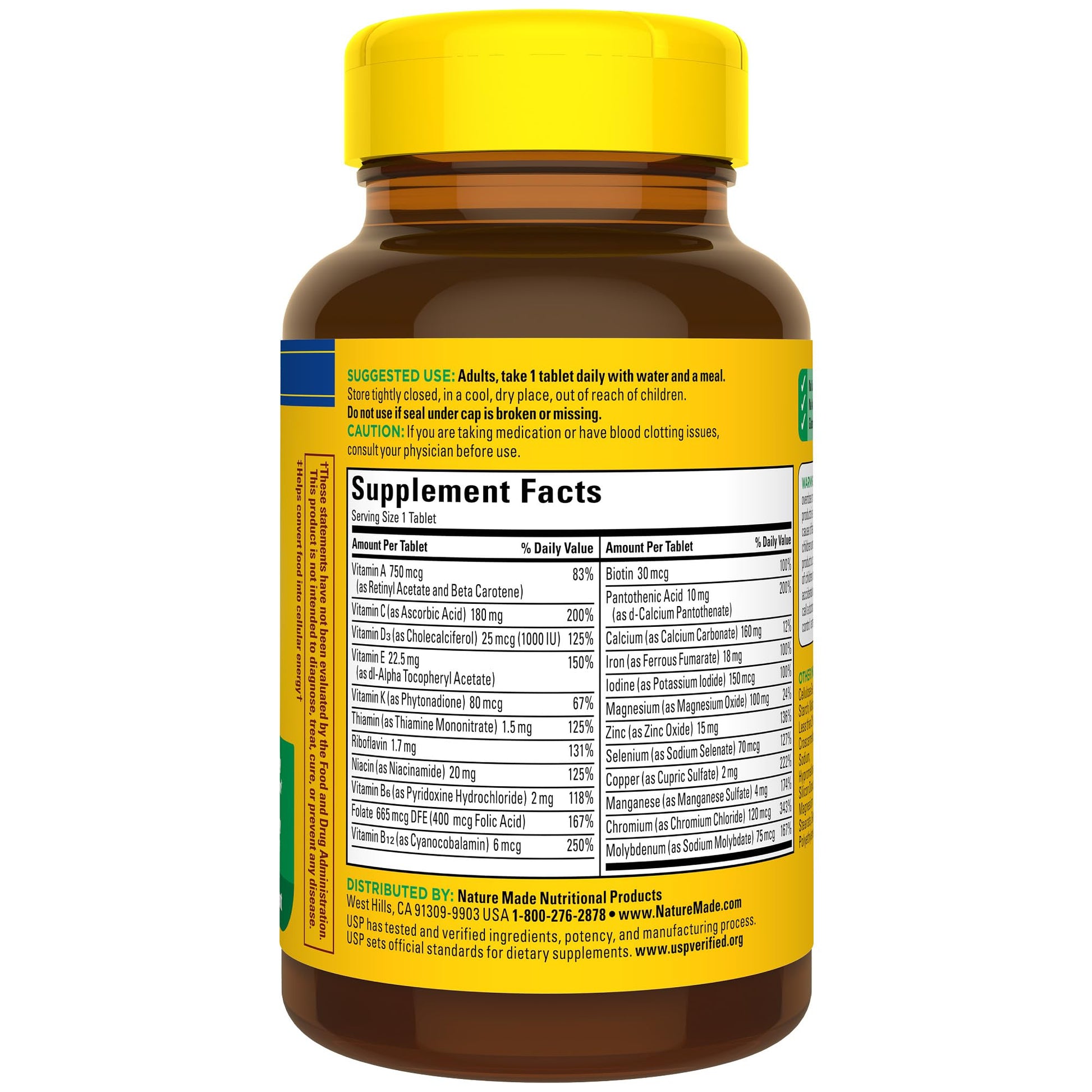Nature Made Multivitamin Tablets with Vitamin D3 and Iron, 130 Count for Daily Nutritional Support Nature Made buy supplements canada
