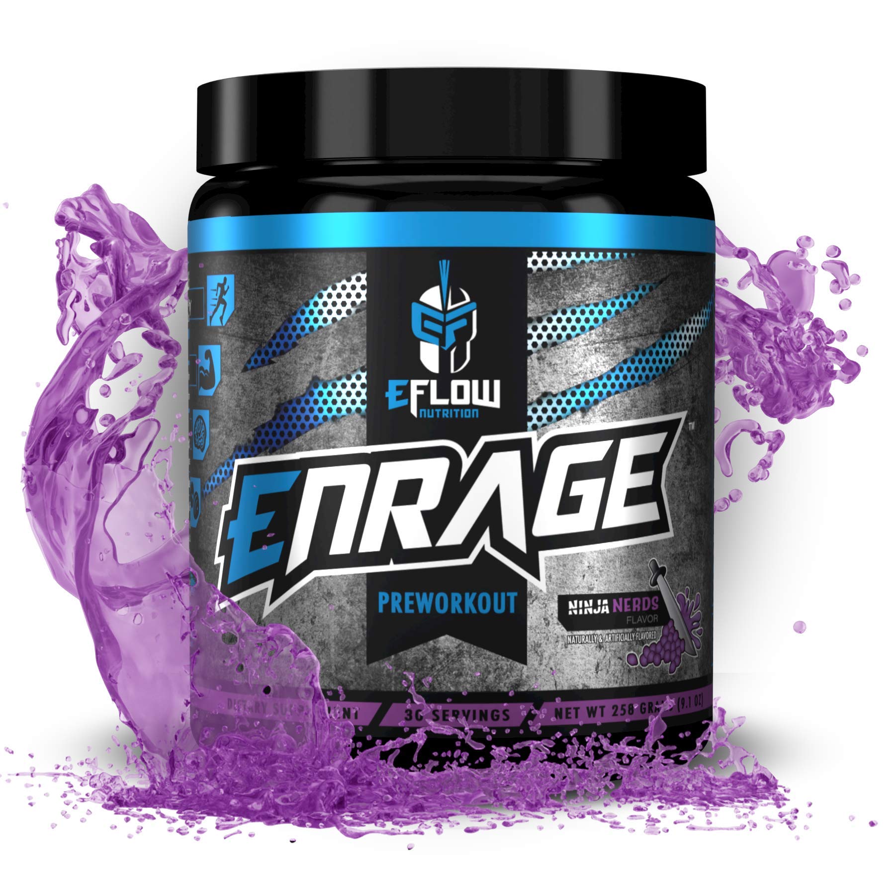 eFlow Nutrition ENRAGE Pre Workout - Energy, Focus, Pumps, and Strength - Ninja Nerds eFlow Nutrition buy supplements canada