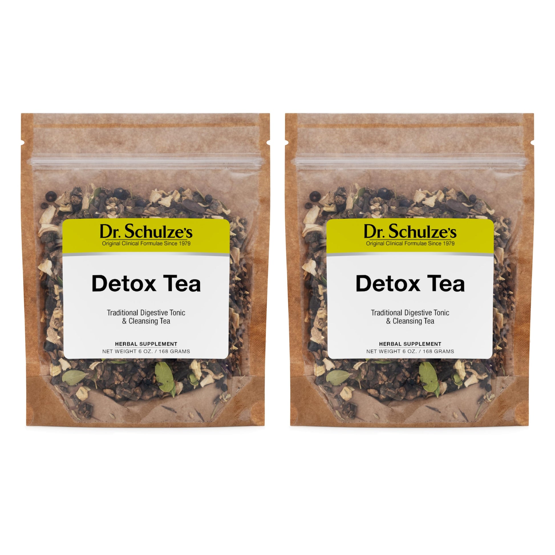 Dr. Schulze's Detox Tea - Gentle Cleansing Tea for Digestive Health - Inner Body Refresh - Bowel Support - Natural, Plant-Based Ingredients - Gluten-Free & Vegan - 6 oz (32 Servings) - 2 Pack Dr. Schulze's buy supplements canada