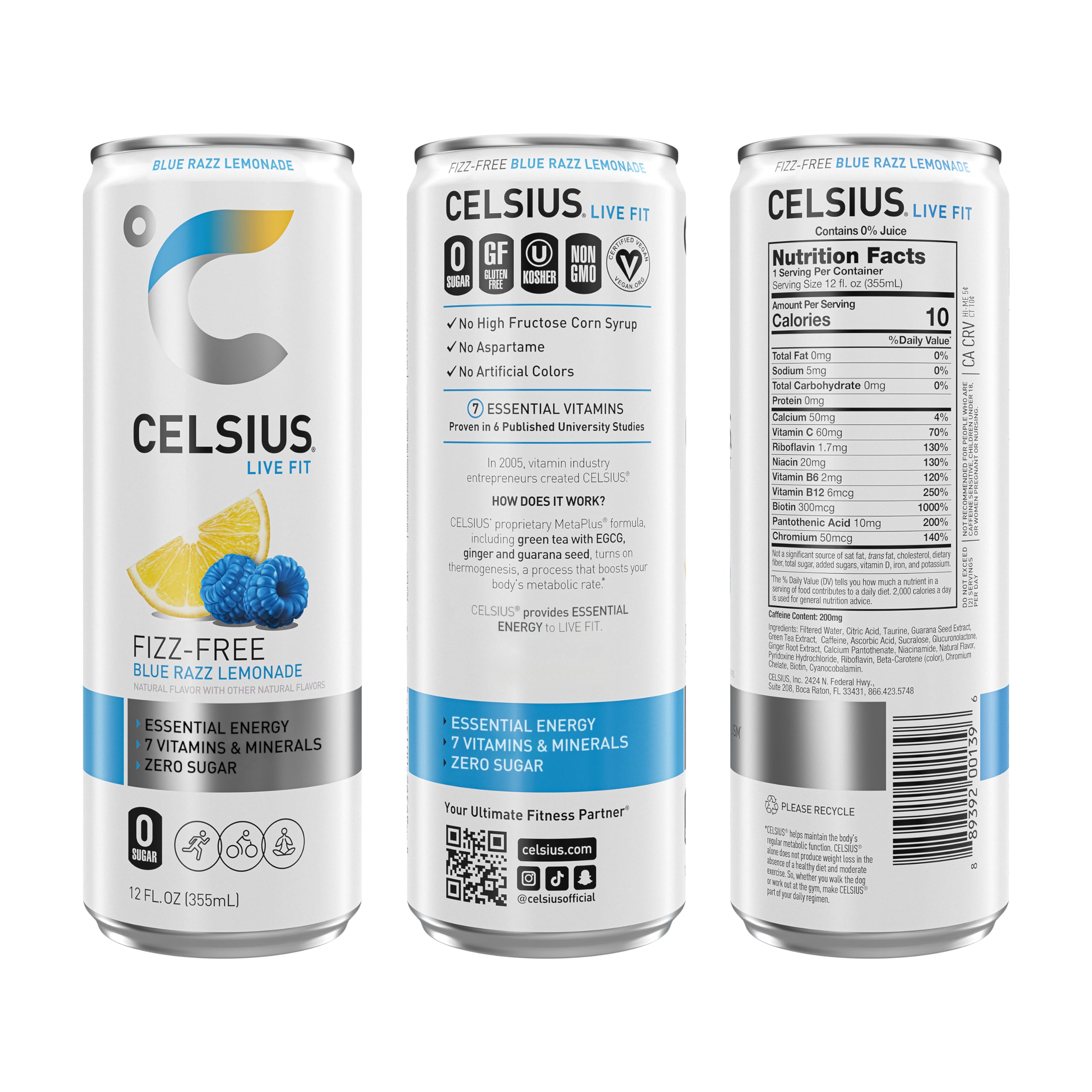 CELSIUS Fizz Free Variety Pack, Functional Essential Energy Drink 12 Fl Oz (Pack of 12) CELSIUS buy supplements canada