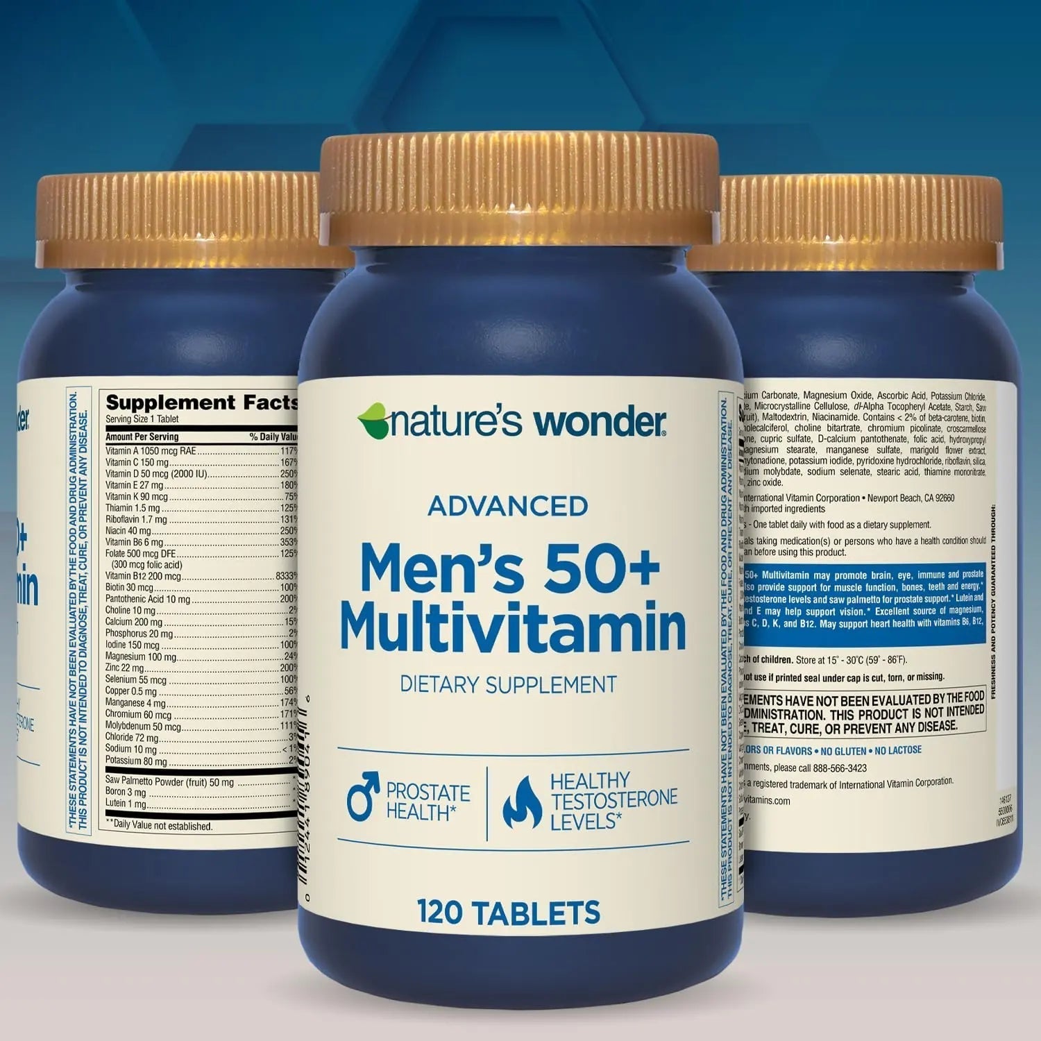 Nature's Wonder Advanced Men's 50+ Multivitamin/Multimineral Supplement with Vitamin D3 and B Vitamins 120 Tablets, 120 Day Supply Nature's Wonder buy supplements canada