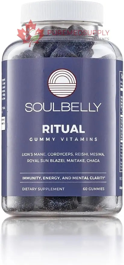 SOULBELLY Multi-Mushroom | Ritual Vitamin Gummies for Energy, Focus and Immune Balance | Vegan | Gluten-Free | Non-GMO | 60 Count SOULBELLY buy supplements canada