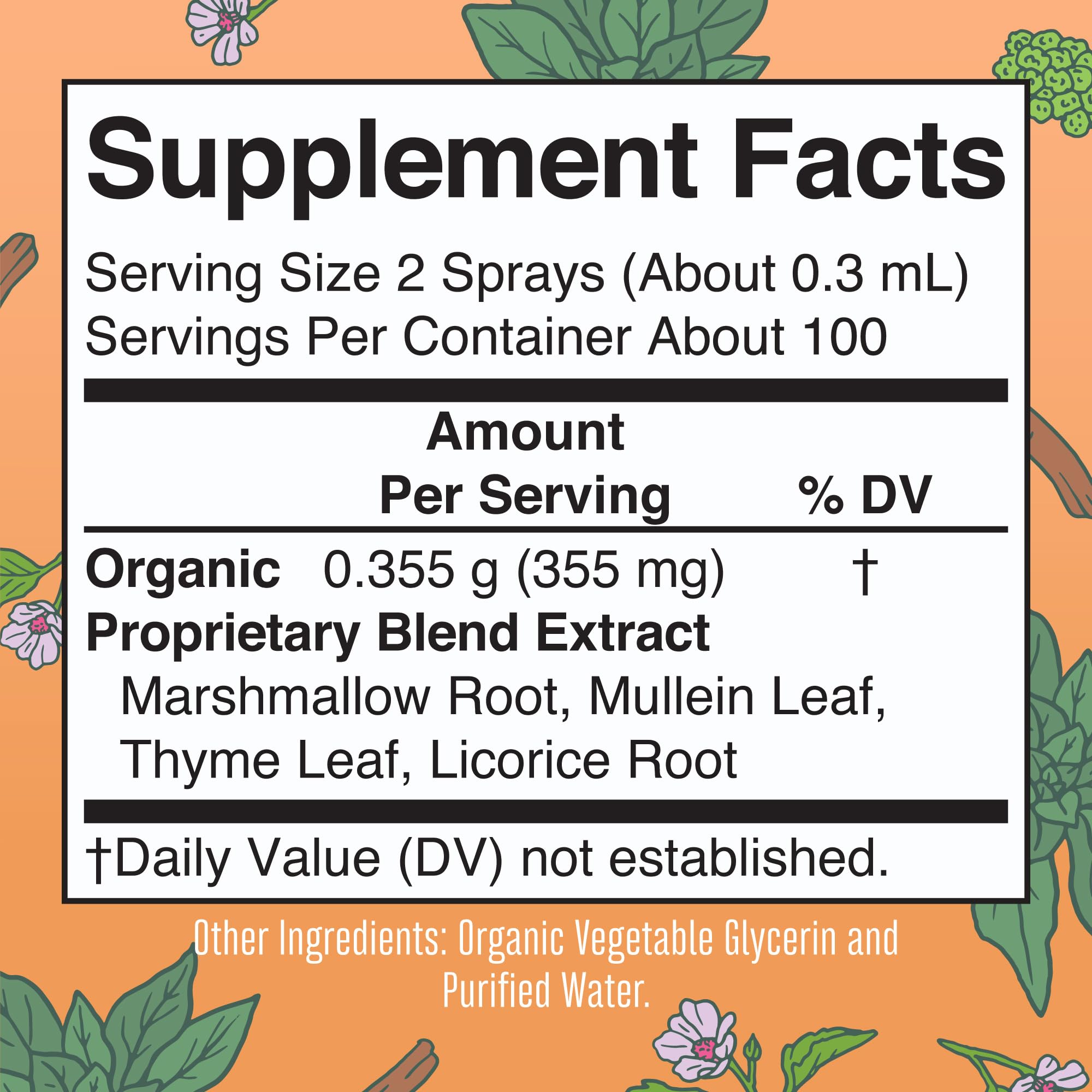 MaryRuth Organics USDA Organic Throat Spray with Mullein Leaf | Marshmallow Root & Licorice Root & Thyme Leaf | 4 Herbal Blend | Non-GMO | Vegan | Gluten Free | 1 Fl Oz | Up to 100 Servings MARYRUTH'S buy supplements canada