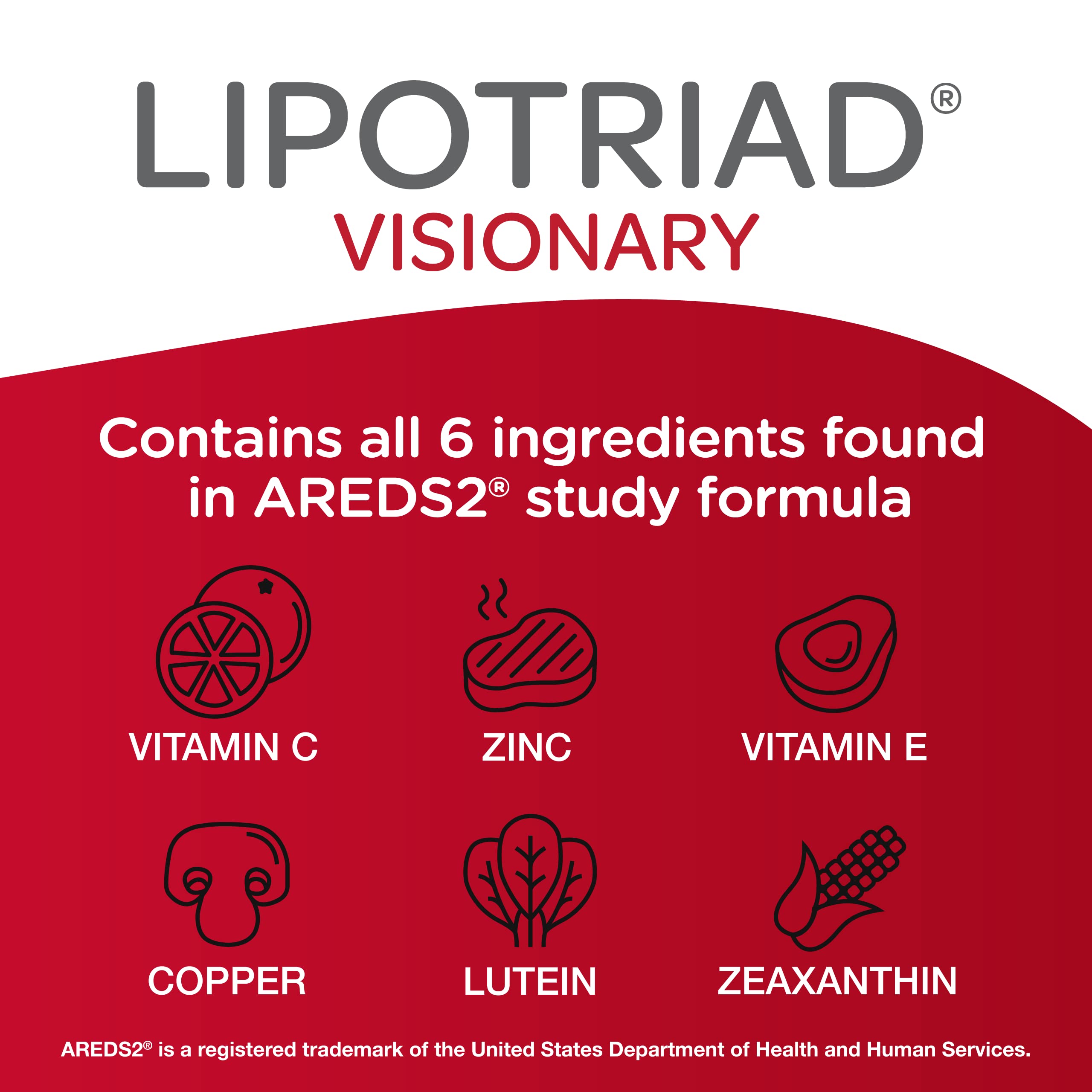 Lipotriad Visionary Eye Vitamins – 60 Capsules – Lutein and Zeaxanthin Supplements with Other AREDS 2® Ingredients to Support Eye Health Lipotriad buy supplements canada