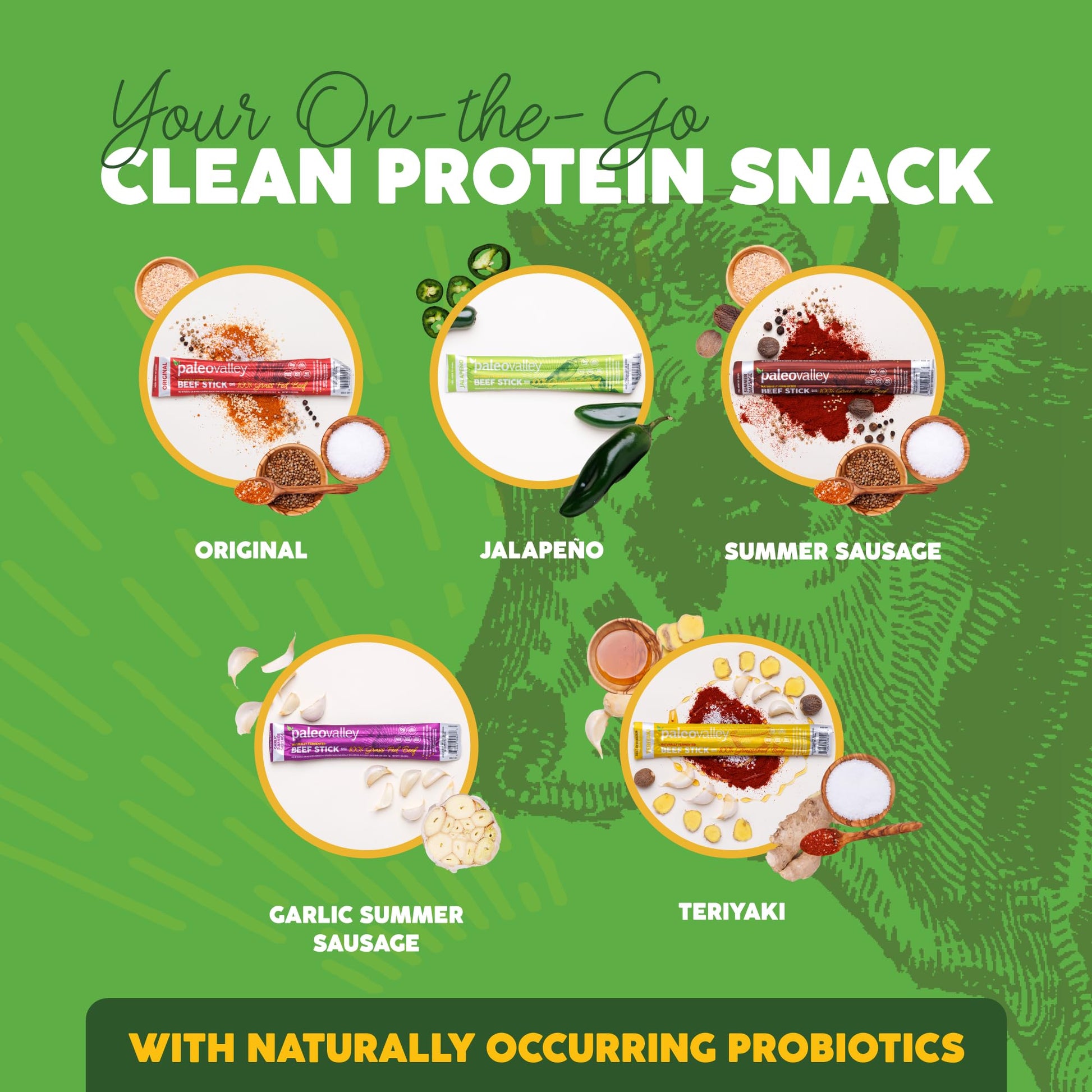 Paleovalley 100% Grass Fed Beef Sticks - Delicious Gluten Free Beef Snack - High Protein Keto Friendly, 50 Count Variety Pack Paleovalley buy supplements canada