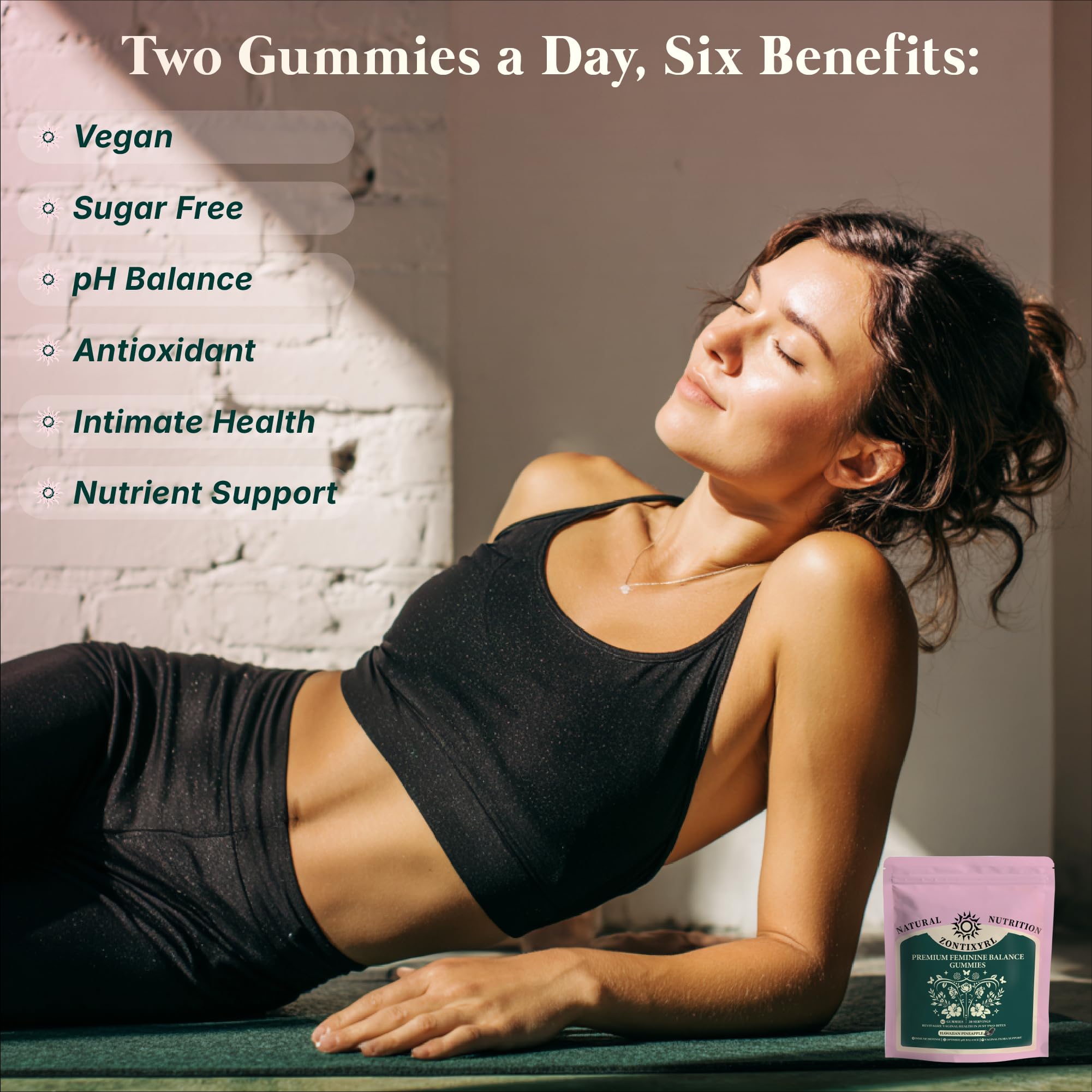 Zontixyrl Premium Feminine Balance Gummies Women - Pineapple Gummies for Women pH Probiotic and Immune Support Vegan Gluten Free 60 Gummies 30 Servings Zontixyrl buy supplements canada