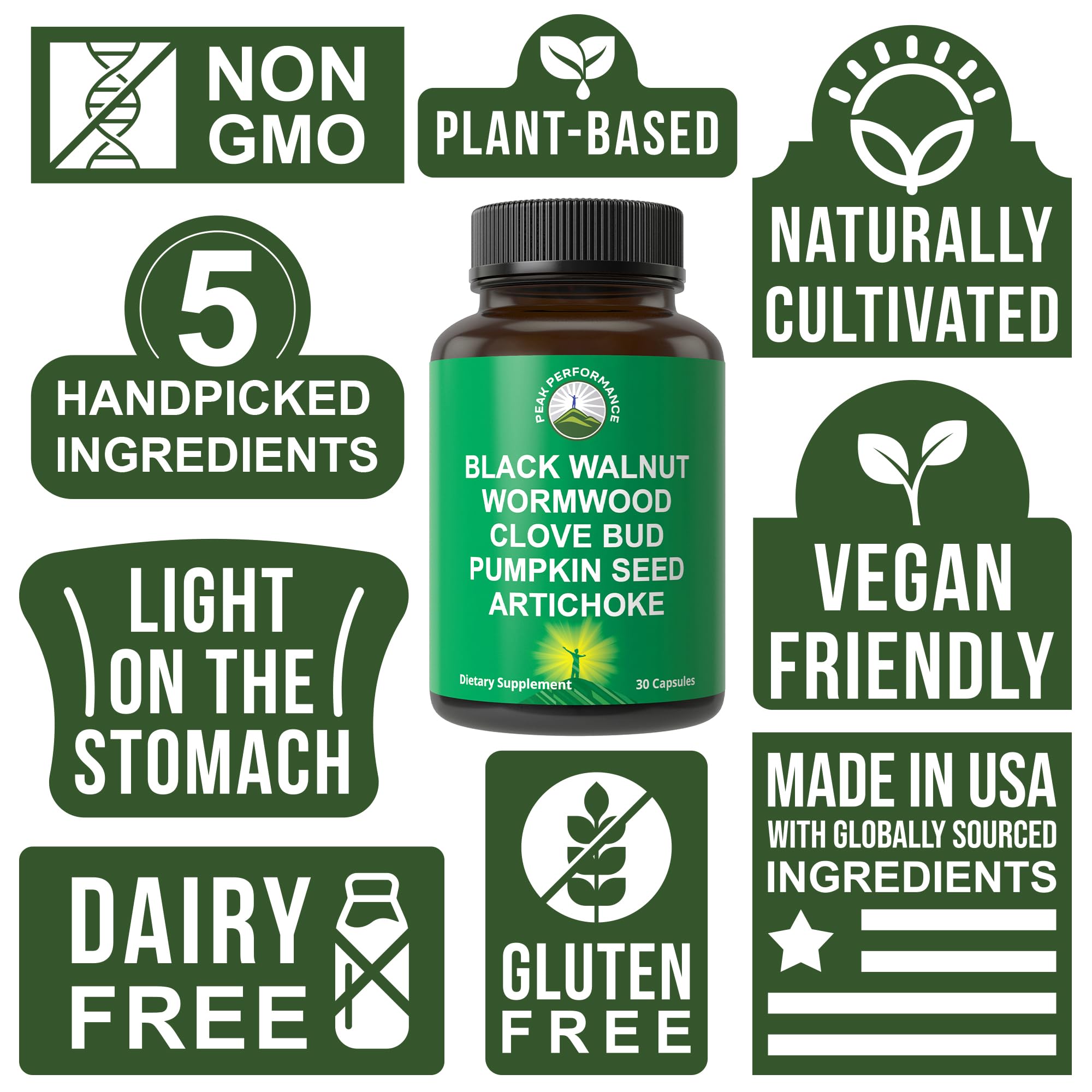Wormwood Black Walnut Clove Cleanse for Humans. Elimination Detox + Intestinal Support Capsules Supplement for Adults and Kids. Pills with Artichoke and Pumpkin Seed for Additional Benefits Peak Performance buy supplements canada