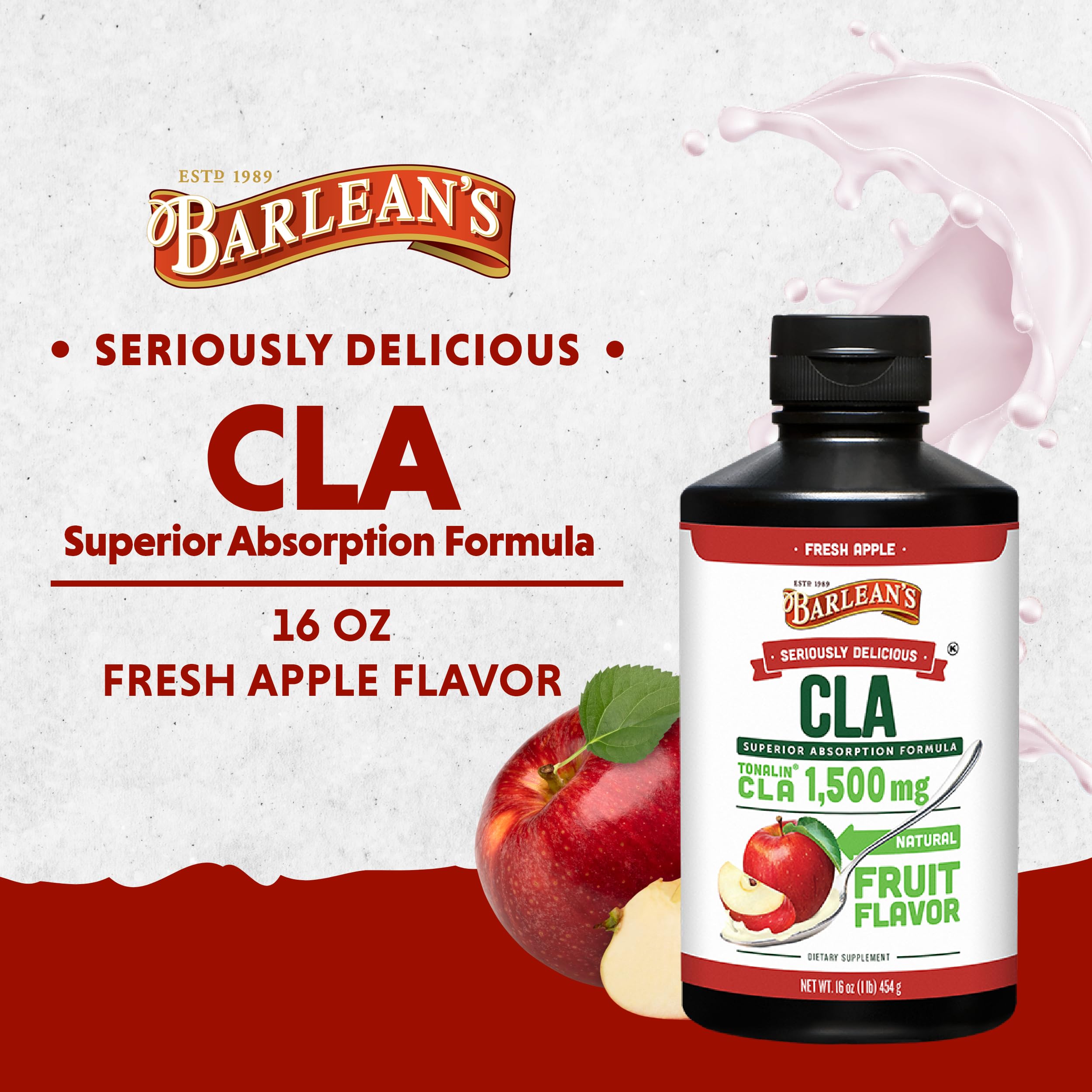 Barlean's Fresh Apple with 1,500 mg of Tonalin CLA - Gluten-Free, Vegan, Kosher Barlean's buy supplements canada