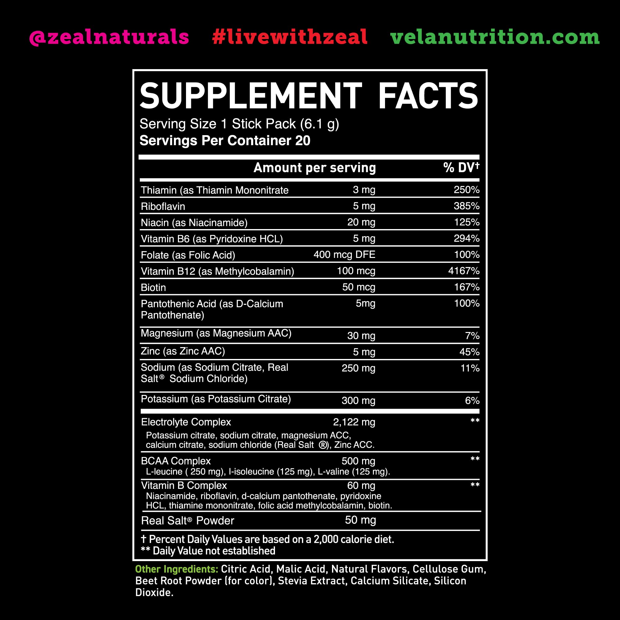 Enhanced Powder Stick Packs (Cherry Limeade- 20 Packets) Sugar Free + BCAA B Zeal Naturals buy supplements canada