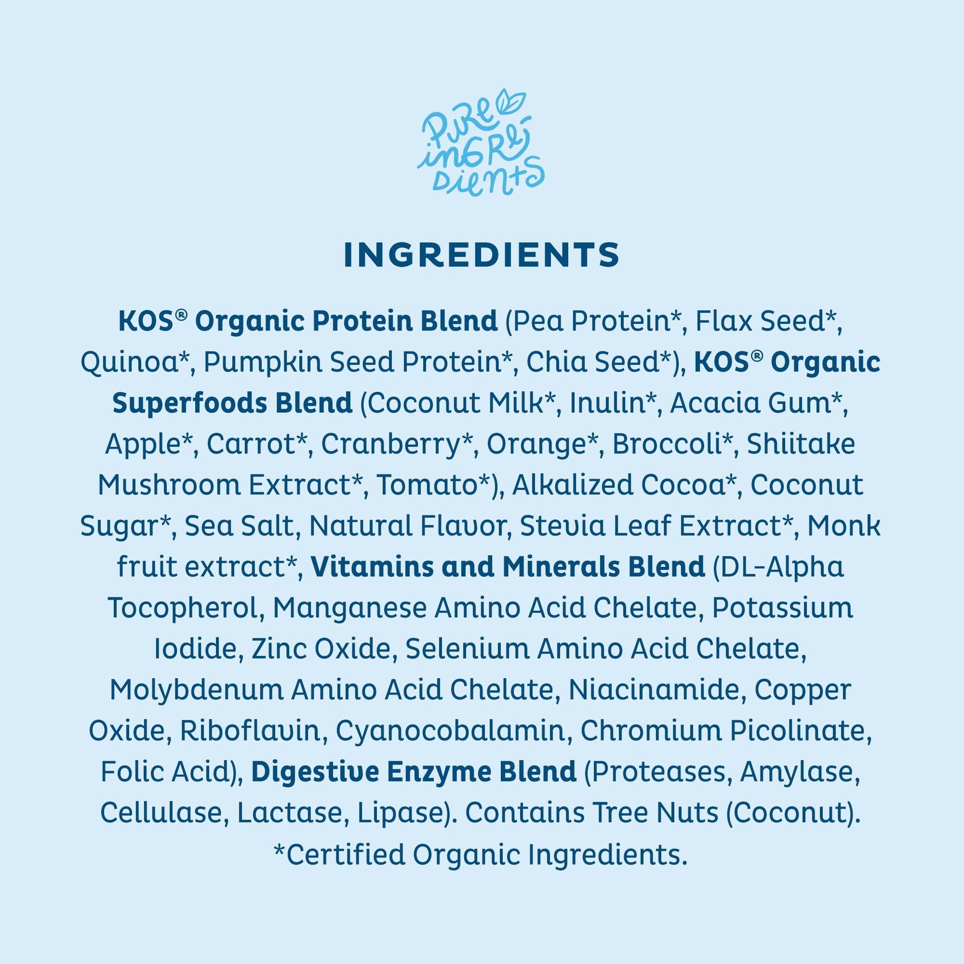 KOS Plant Based Protein Powder, Blueberry Muffin - Organic Pea Protein Superfood KOS buy supplements canada