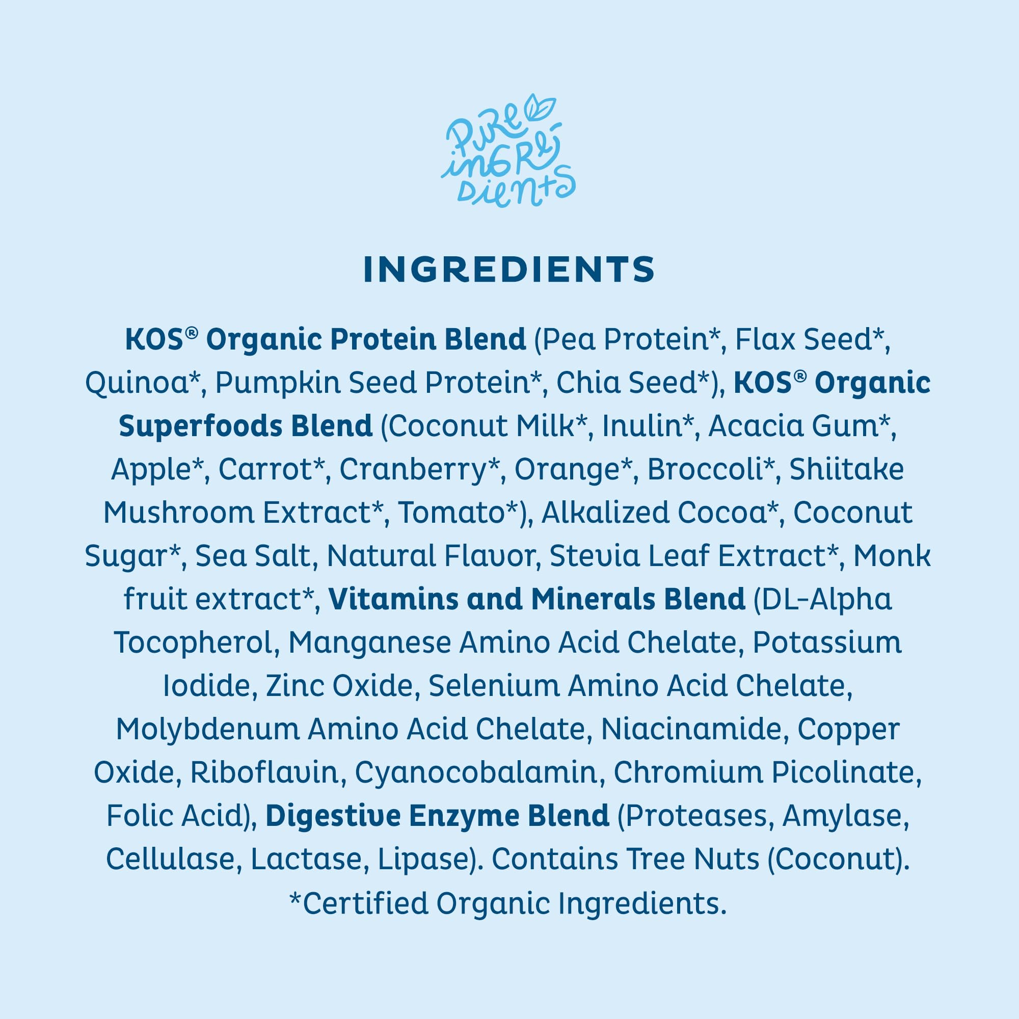 KOS Plant Based Protein Powder, Blueberry Muffin - Organic Pea Protein Superfood KOS buy supplements canada