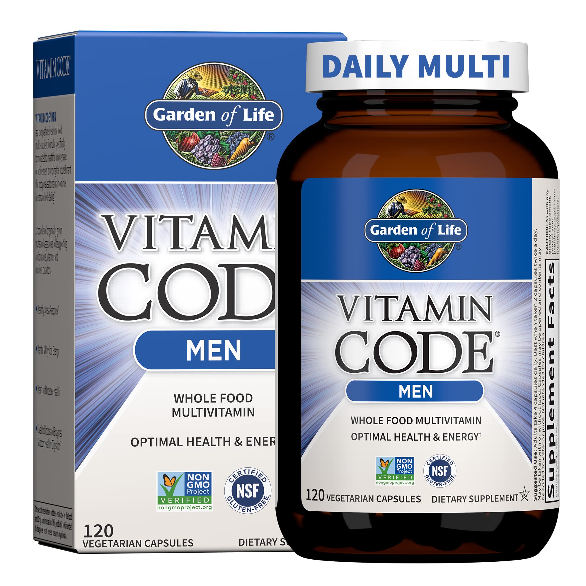 Garden of Life Vitamin Code Whole Food Multivitamin for Men - 120 Capsules, Vitamins for Men, Fruit & Veggie Blend and Probiotics for Energy Garden of Life buy supplements canada