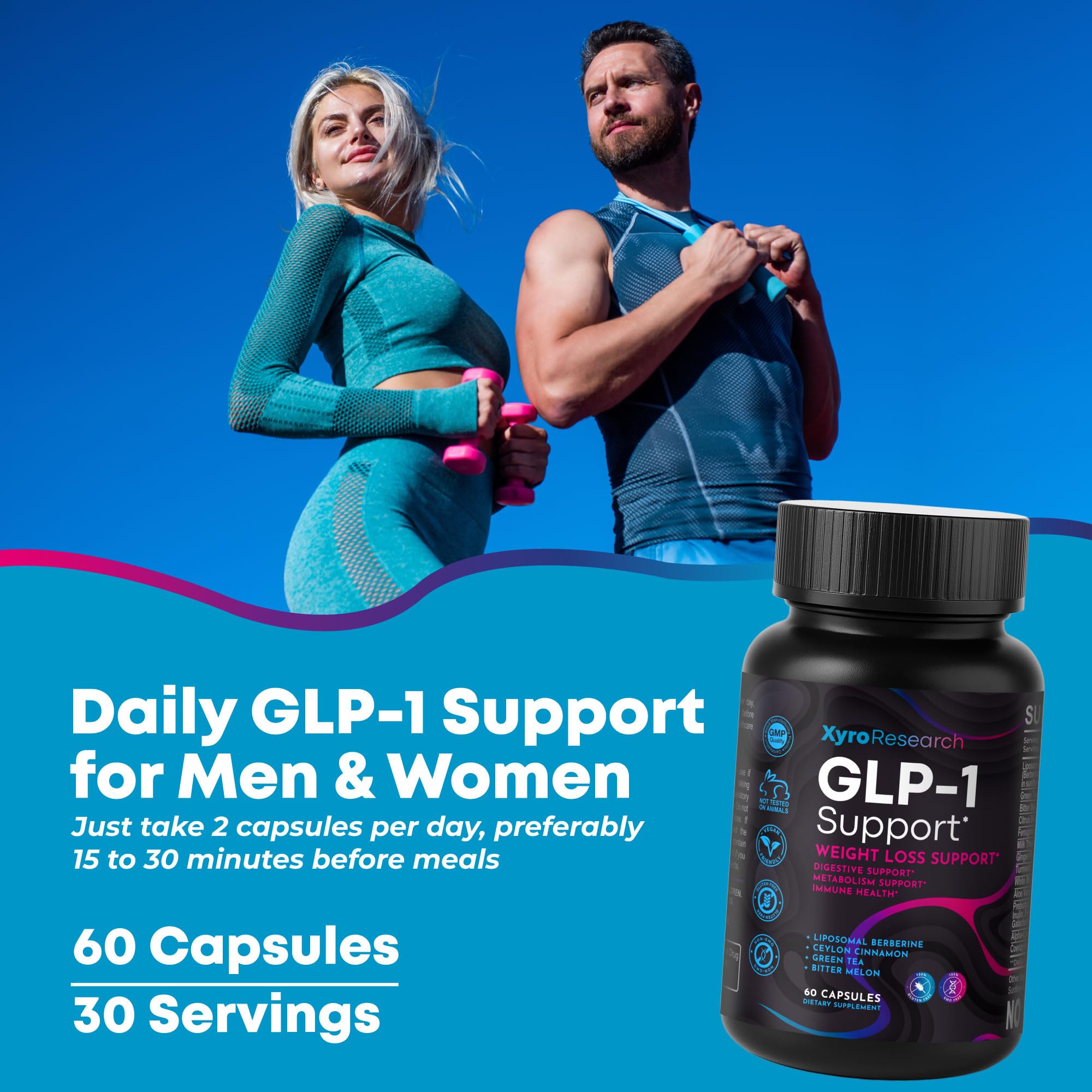 Xyro Research GLP-1 Support Weight Loss Supplement - Appetite Suppressant & Metabolism Booster to Support Natural Hunger Control Curb Cravings Burn Fat & Gut Wellness Xyro Research buy supplements canada