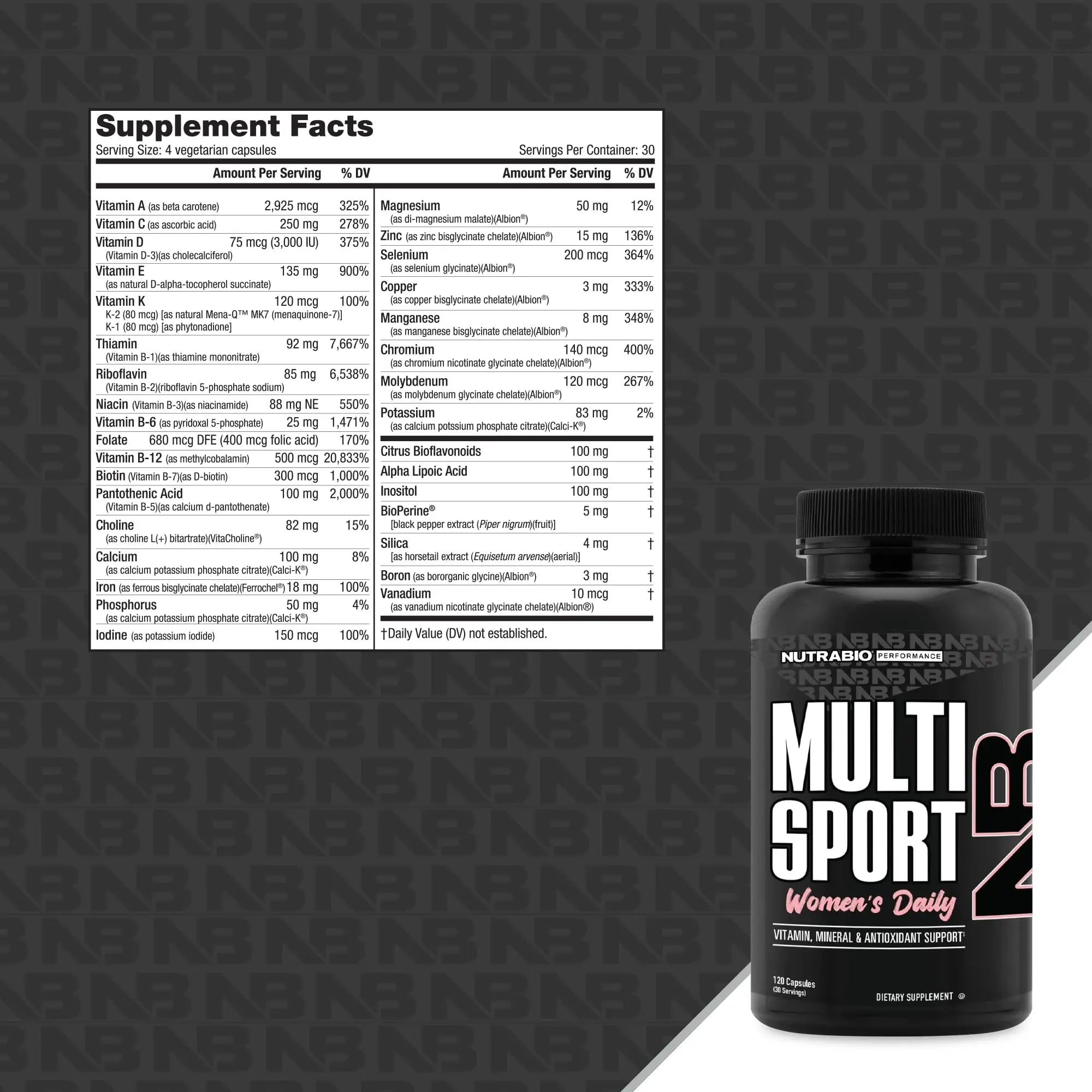NutraBio Multisport for Women - Womens MultiVitamin - 33 Vitamins, Minerals, Micronutrients - Rich in Antioxidants NutraBio buy supplements canada