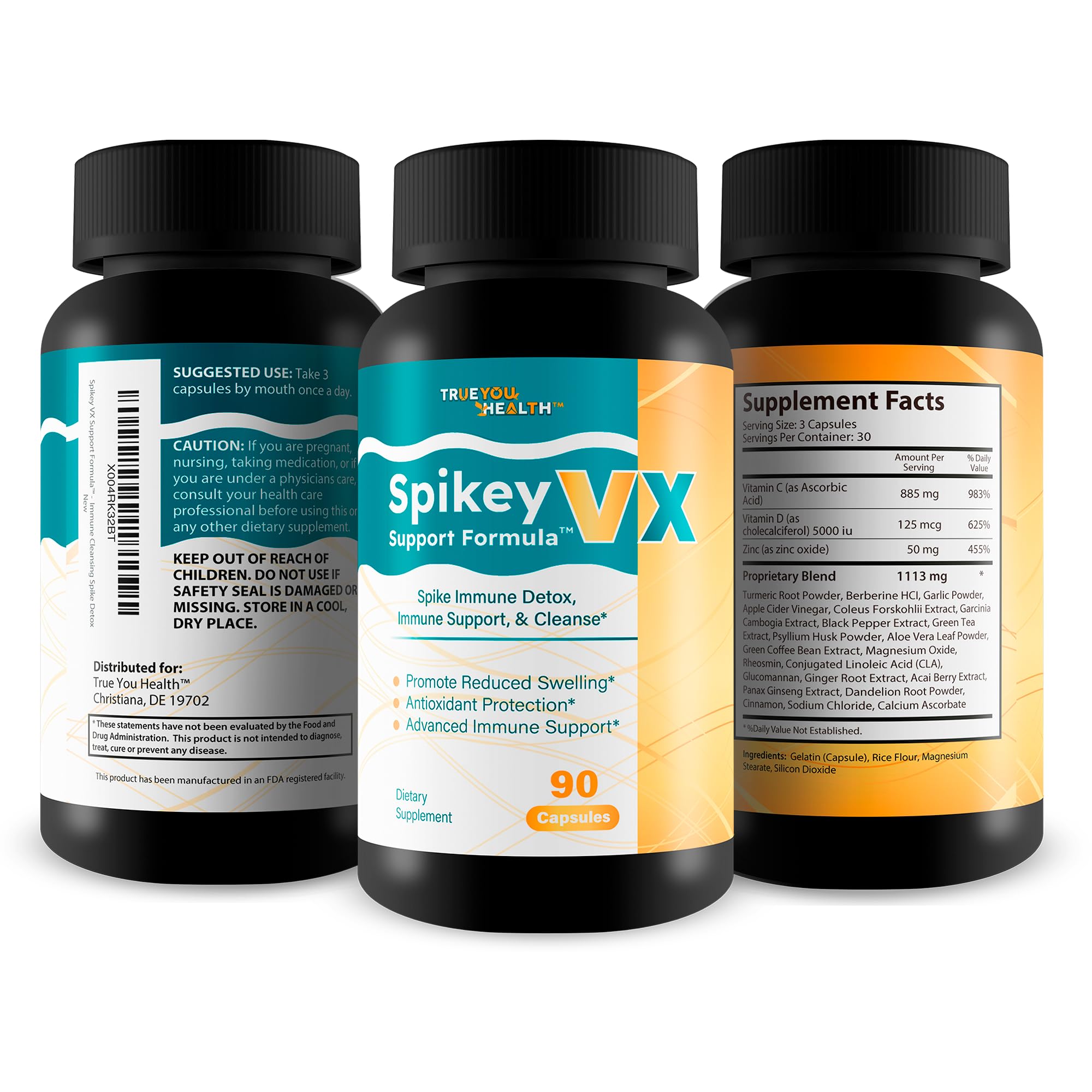 True You Health Spikey VX Support Formula - Our Best Spike Support Formula for Immune System Detox - Daily Zinc Immunity Capsules Vitamin C Immune Boost - Feel The Wellness Spike Detox The Wellness True You Health buy supplements canada