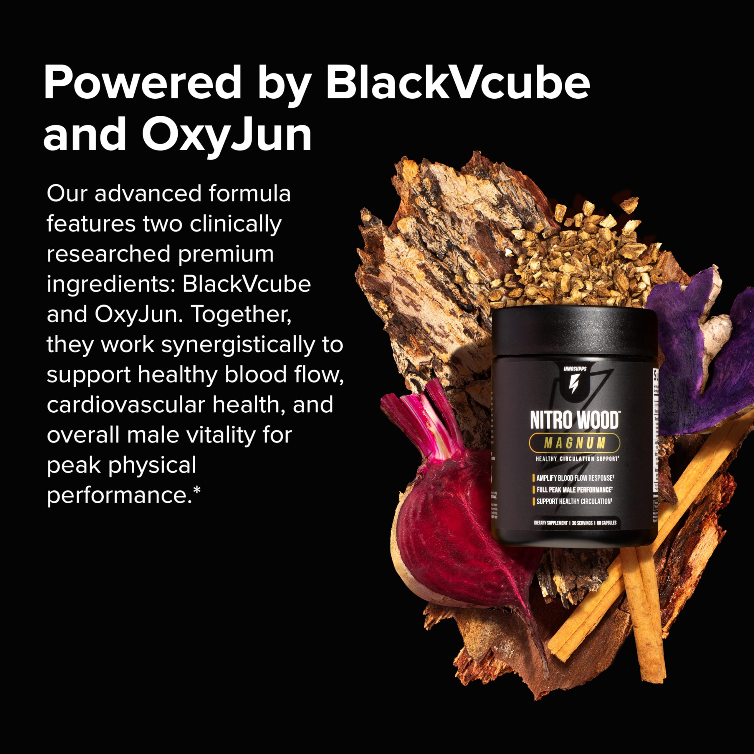 InnoSupps Nitro Wood Magnum – Nitric Oxide Booster for Men – Supports Blood Flow, Circulation & Male Performance – Stamina, Endurance & Size Support – 60 Veg Capsules InnoSupps buy supplements canada