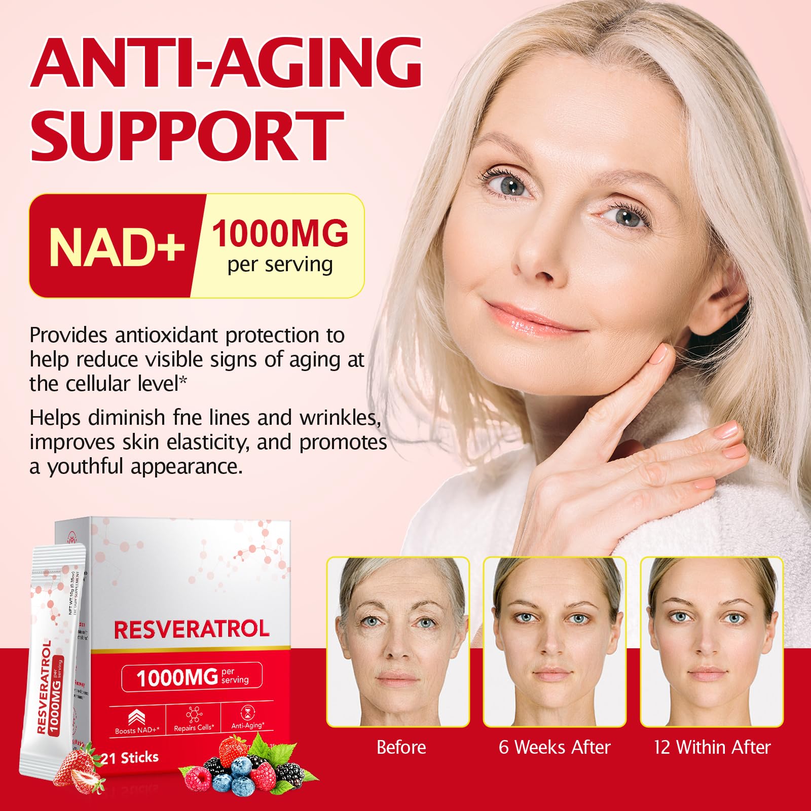 KITNOBLIS NAD+ Supplement for Women 1000mg - High Potency Cellular Energy Booster with PQQ, Resveratrol - Health, Anti-Aging Support （21pcs） KITNOBLIS buy supplements canada