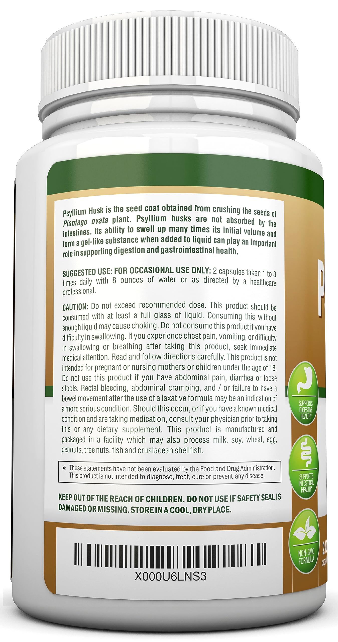 NutriONN PSYLLIUM Husk Capsules - 1450mg Per Serving - 240 Capsules - Double Strength NutriONN buy supplements canada
