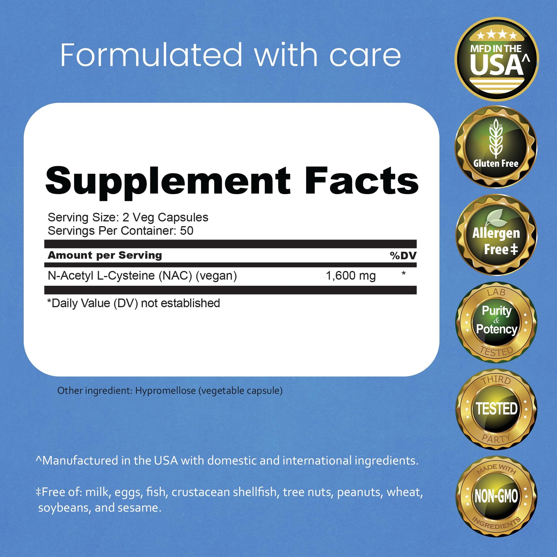 NaturaLife Labs N-Acetyl-L-Cysteine (NAC) 1600 mg – 100 Capsules - Vegan, Non-GMO & Gluten-Free NaturaLife Labs buy supplements canada