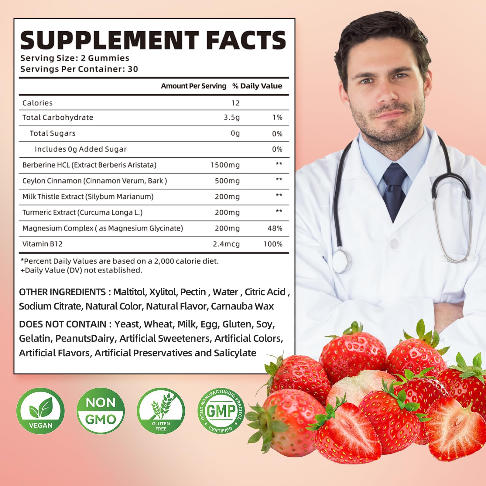softbear Berberine with Ceylon Cinnamon Gummies-99% Purity Berberine HCL Supplements softbear buy supplements canada