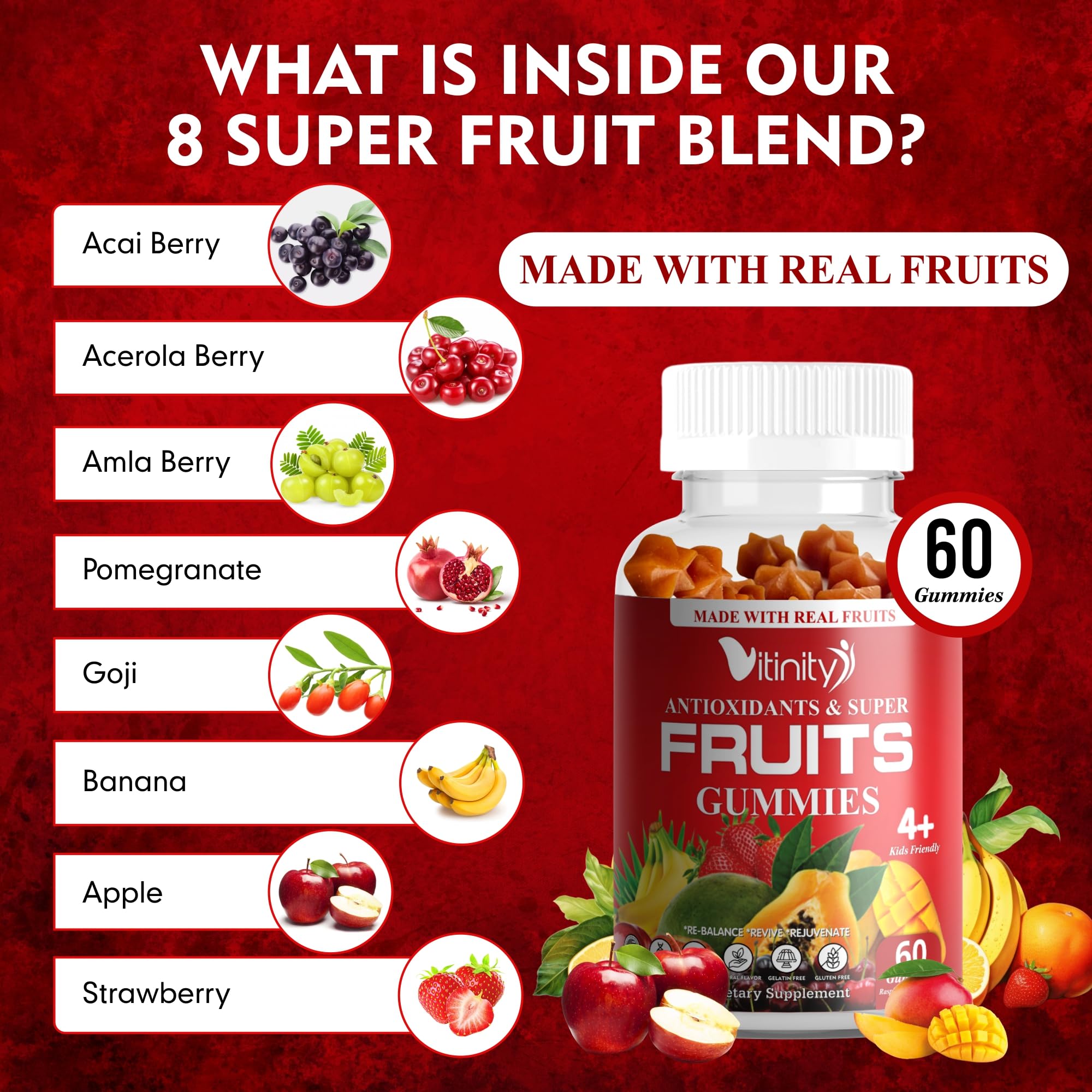 VITINITY Made with Real Super Fruits Delicious Gummy Supplement,Men,Women & Kids VITINITY buy supplements canada