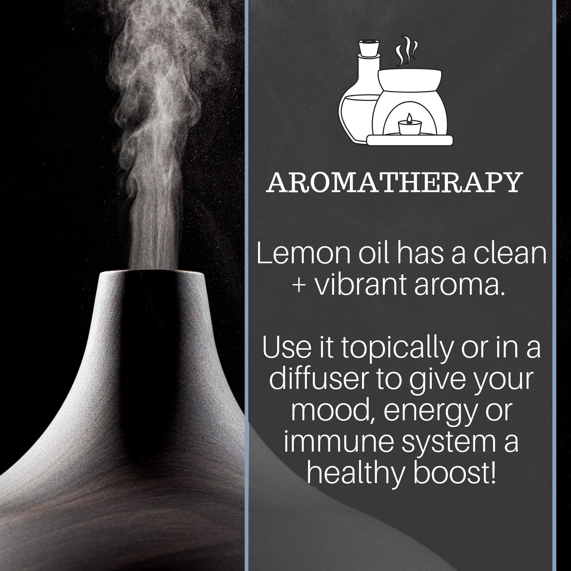 Lemon Essential Oil, 4 fl oz - 100% Pure & Undiluted Lemon Oil for Diffuser and DIY - Natural Deodorizer Pure Body Naturals buy supplements canada