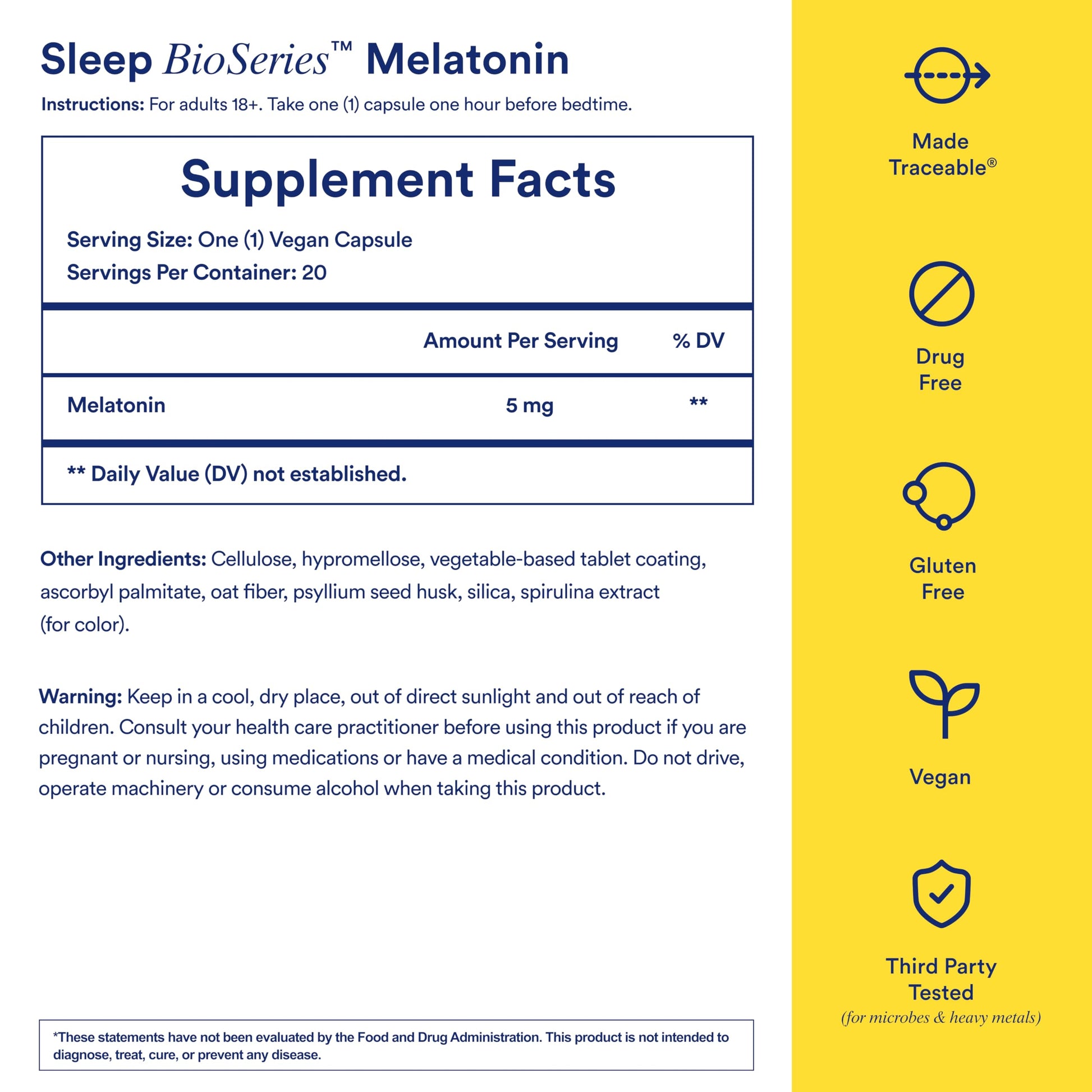 Ritual Sleep BioSeries™ Melatonin: Sleep Aid for Adults, Sleep Supplement with Time Released Capsules, Drug Free Sleep Vitamins for Adults for All Night Sleep Support, 20 Capsules Ritual buy supplements canada