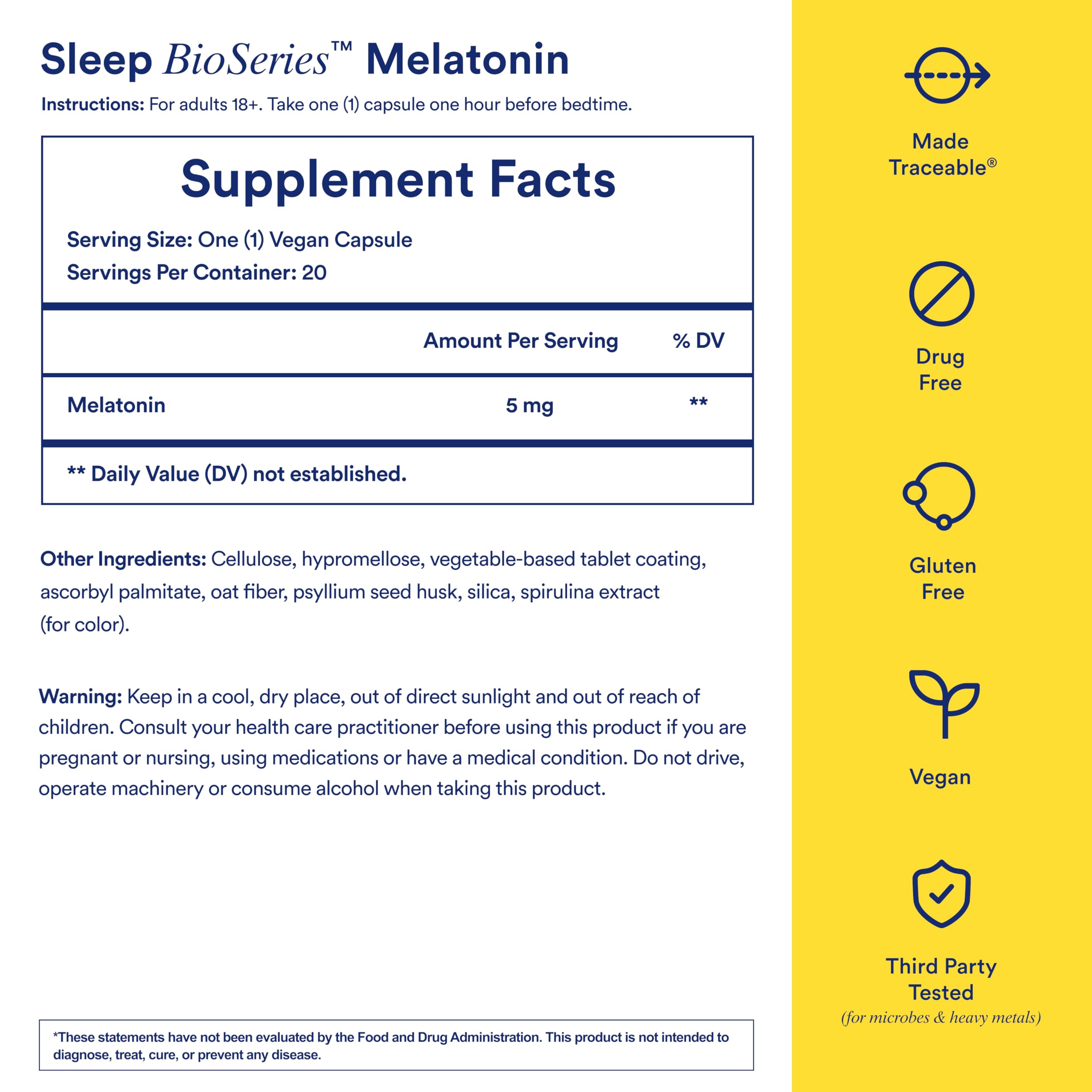 Ritual Sleep BioSeries™ Melatonin: Sleep Aid for Adults, Sleep Supplement with Time Released Capsules, Drug Free Sleep Vitamins for Adults for All Night Sleep Support, 20 Capsules Ritual buy supplements canada