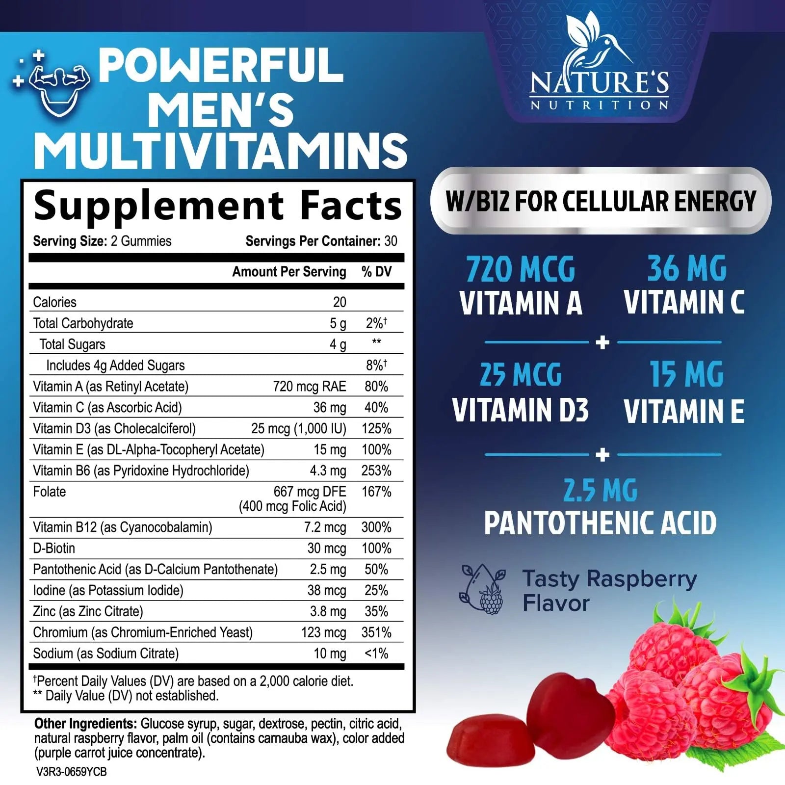 Multivitamin for Men - Complete Daily Mens Multivitamin Gummies with Vitamin D, B Vitamins, Zinc & More - Energy, Memory, Focus & Immune Health Support Nature's Nutrition buy supplements canada