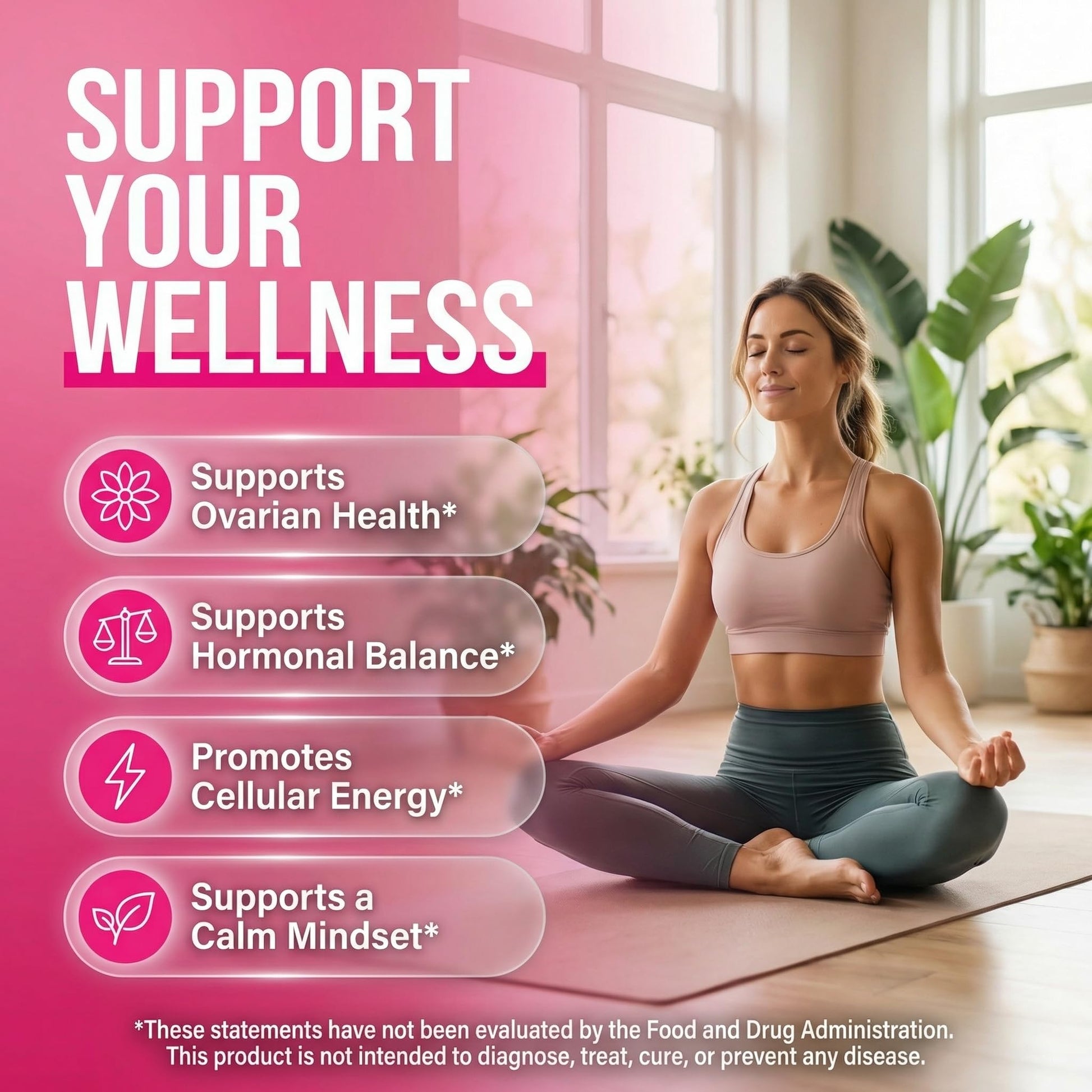 OVA Bloom Ovarian Support Gummies Myo Inositol D-Chiro Inositol Choline Flax Biotin Riboflavin Thiamin Niacin Ashwagandha DIM Maca Root Vitamin C D3 B12 Zinc 60 Count By Clean Nutra Clean Nutraceuticals buy supplements canada
