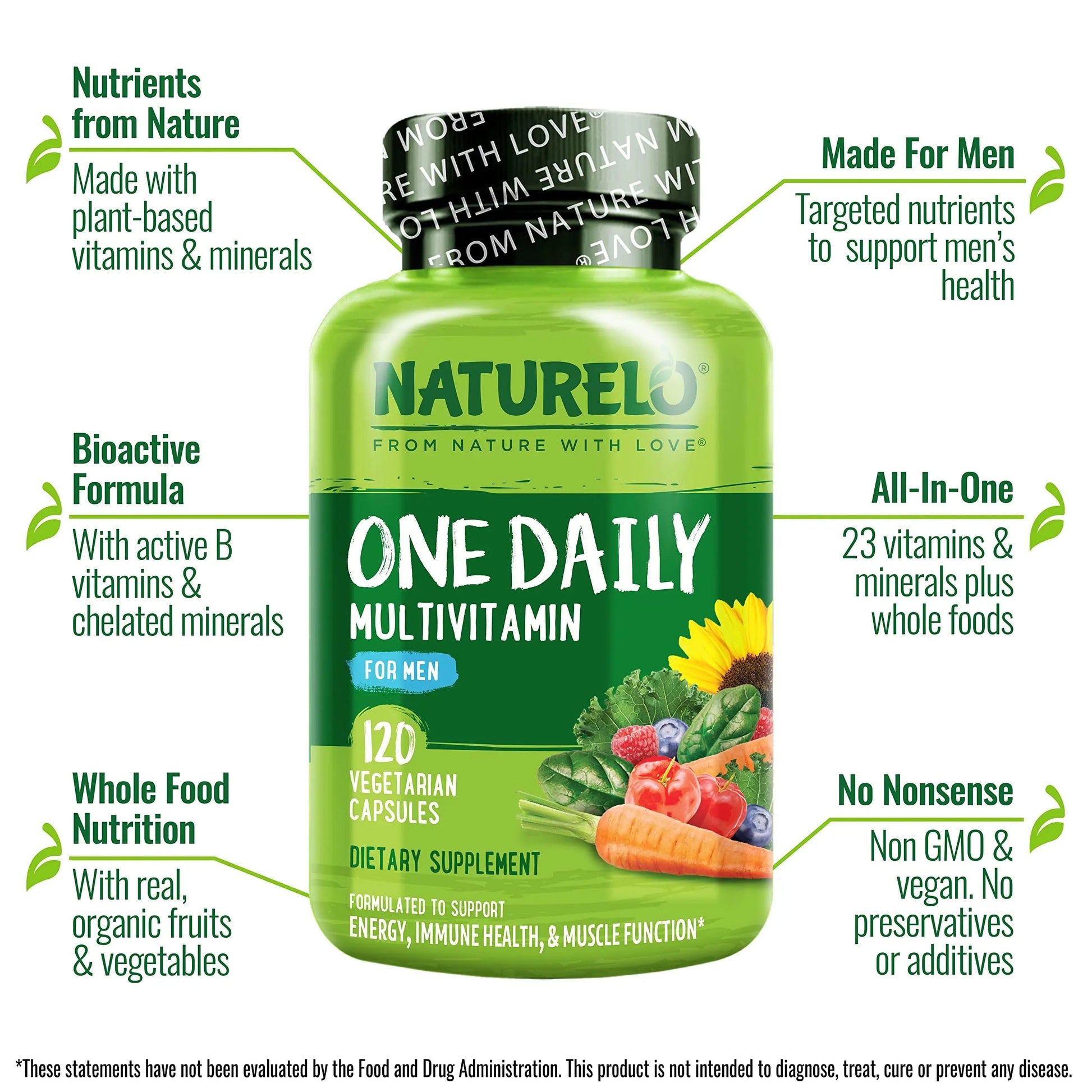 NATURELO One Daily Multivitamin for Men, 120 Vegetarian Capsules One Daily Multivitamin for Women NATURELO buy supplements canada