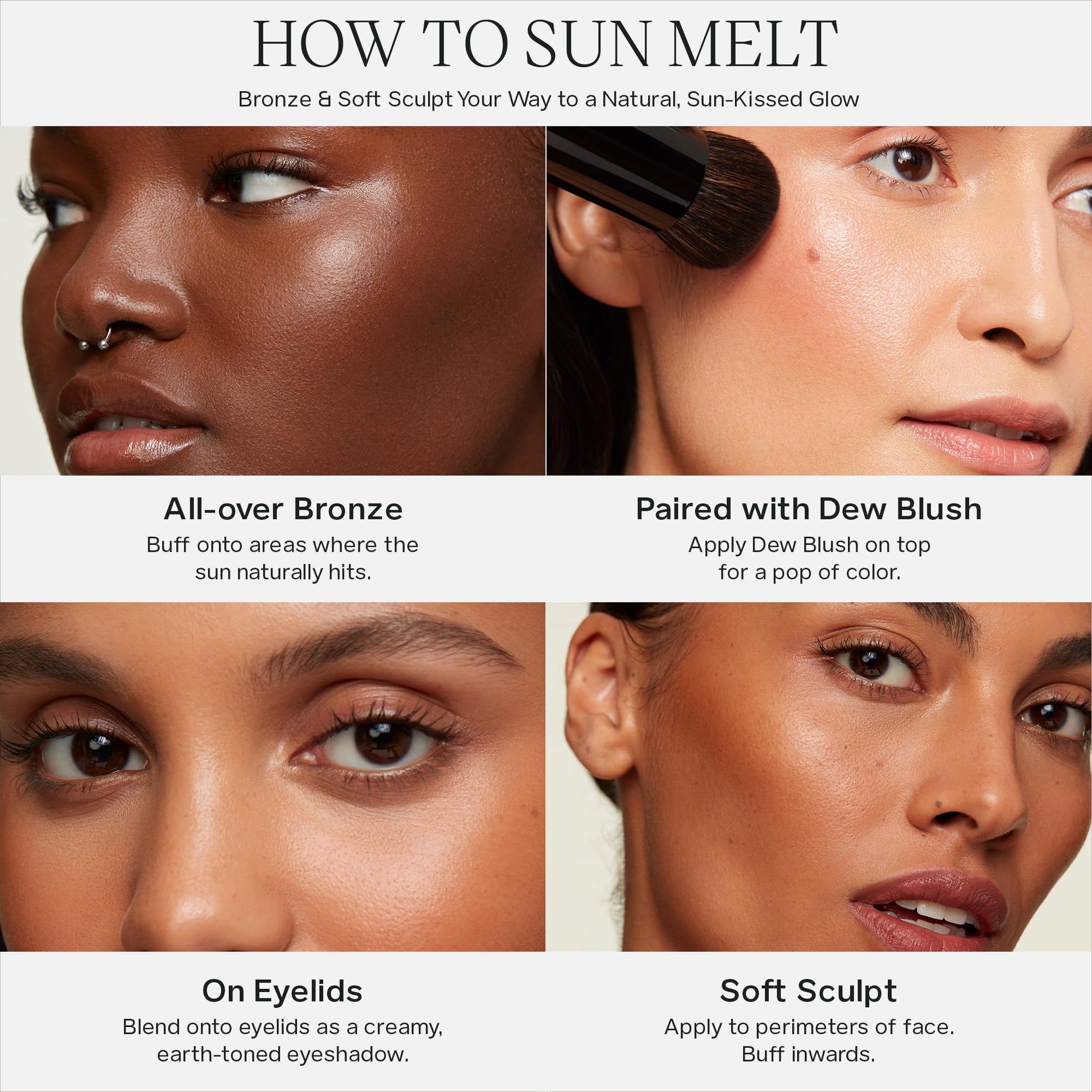Saie Sun Melt Duo - The Big Brush - Soft, Multi-Use Liquid + Cream Makeup Brush With Synthetic Bristles Bundled With Sun Melt Bronzer in Tan Bronze - Buildable Cream Contour with Velvet Finish (1 oz) Saie buy supplements canada