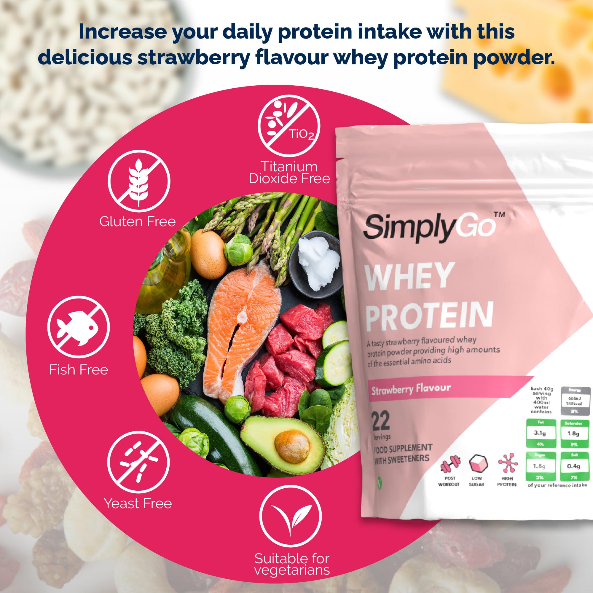 SimplyGo Whey Protein Powder | 900g | Simply Add 30g to Water, Juice or Shakes Simply Supplements buy supplements canada