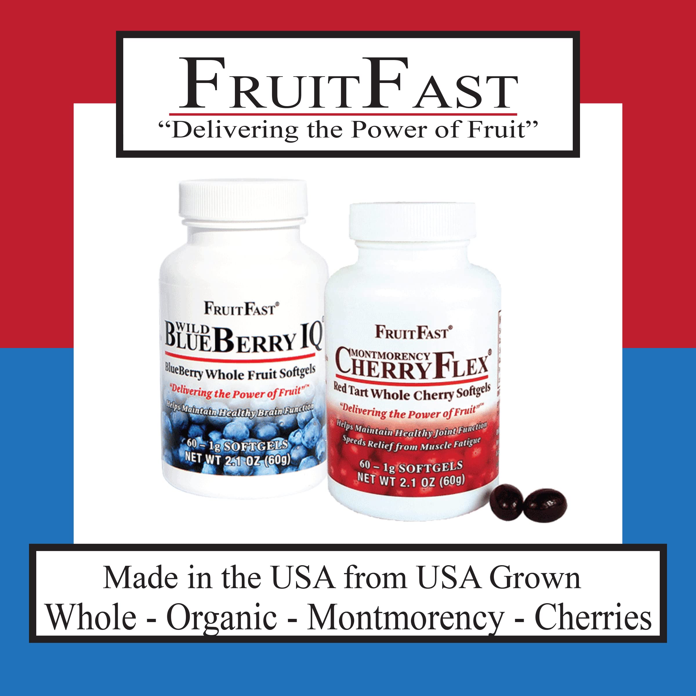 FruitFast CherryFlex 100% Red Tart Organic Cherry Concentrate Supplement - Chewable Softgel - 60 Count - Non-GMO and Gluten Free - Promotes Healthy Joint Function* FruitFast buy supplements canada