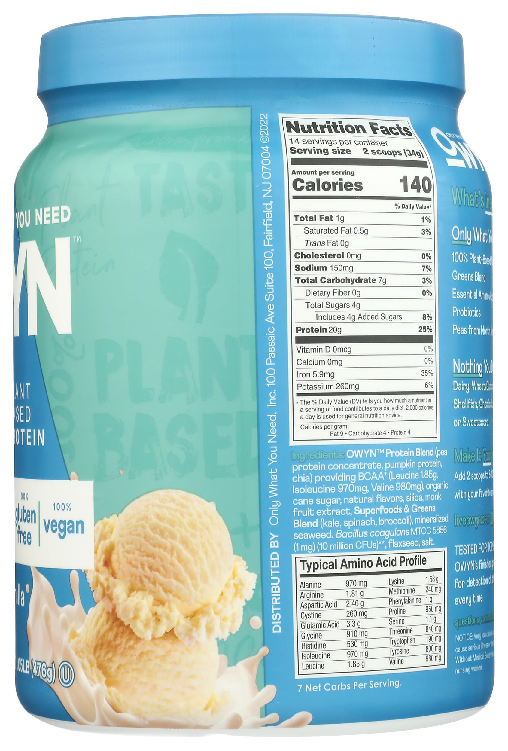 OWYN Only What You Need Plant-Based Protein Powder, Smooth Vanilla, 1.05 lbs OWYN Only What You Need buy supplements canada