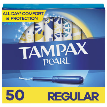 Tampax Pearl Tampons Regular Absorbency, With Leakguard Braid, Unscented, 50 Count Tampax buy supplements canada