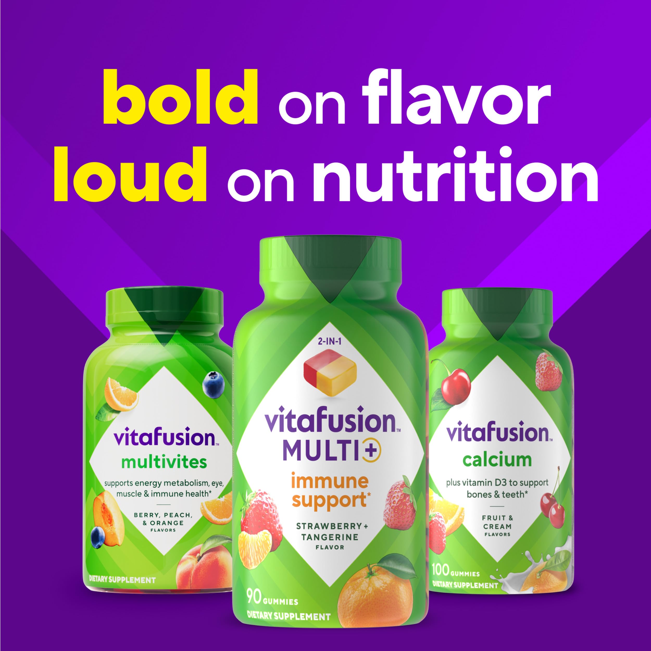 Vitafusion Multi+ Immune Support* – 2-in-1 Benefits & Flavors – Adult Gummy Vitamins with Vitamin C, Zinc Vitafusion buy supplements canada