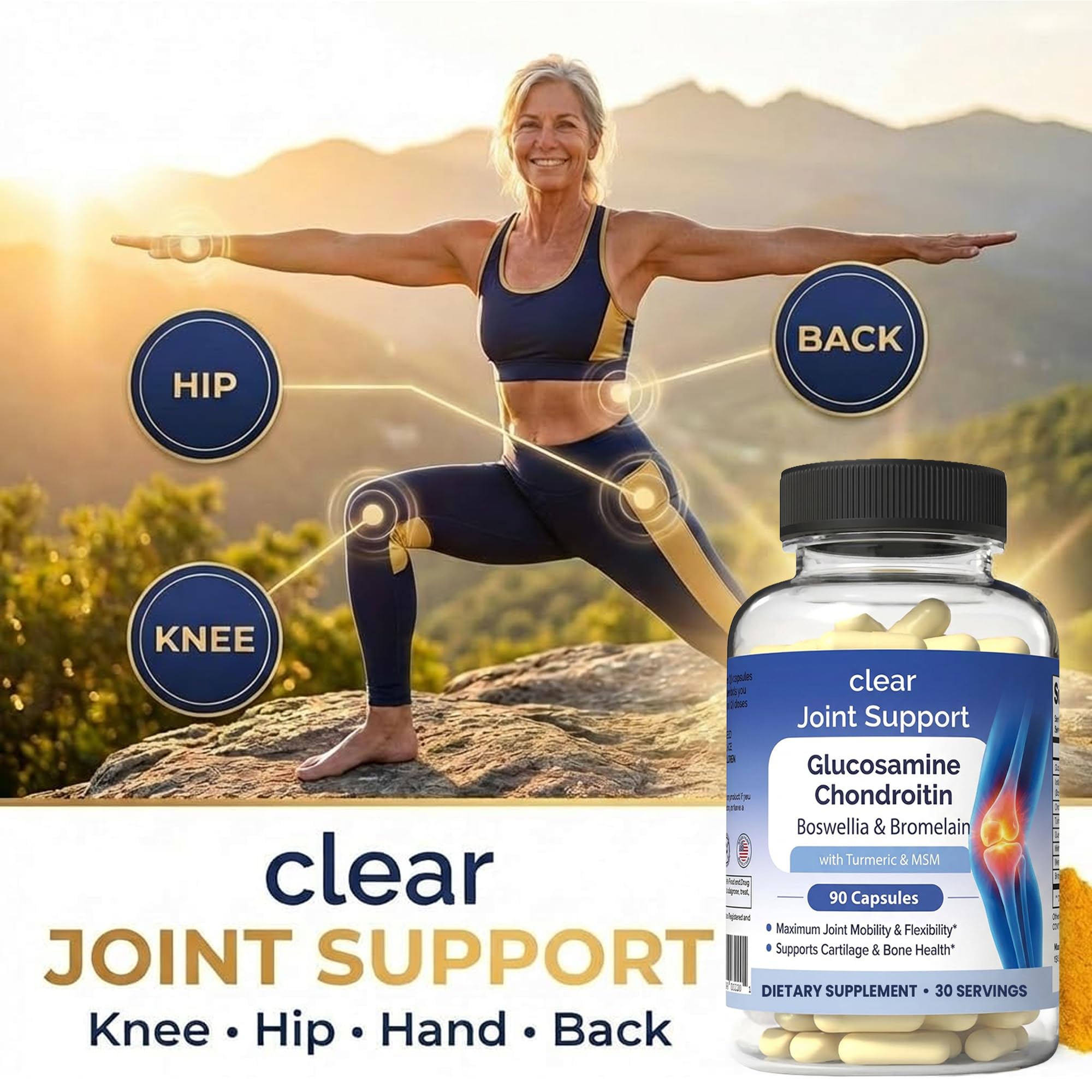 Glucosamine Chondroitin MSM with Turmeric & Boswellia 540 Capsules | 8-in-1 Joint Support Supplement for Flexibility & Mobility | Joint Supplement for Men & Women – Supports Back, Knees, Hips & Joints Clear Probiotics buy supplements canada