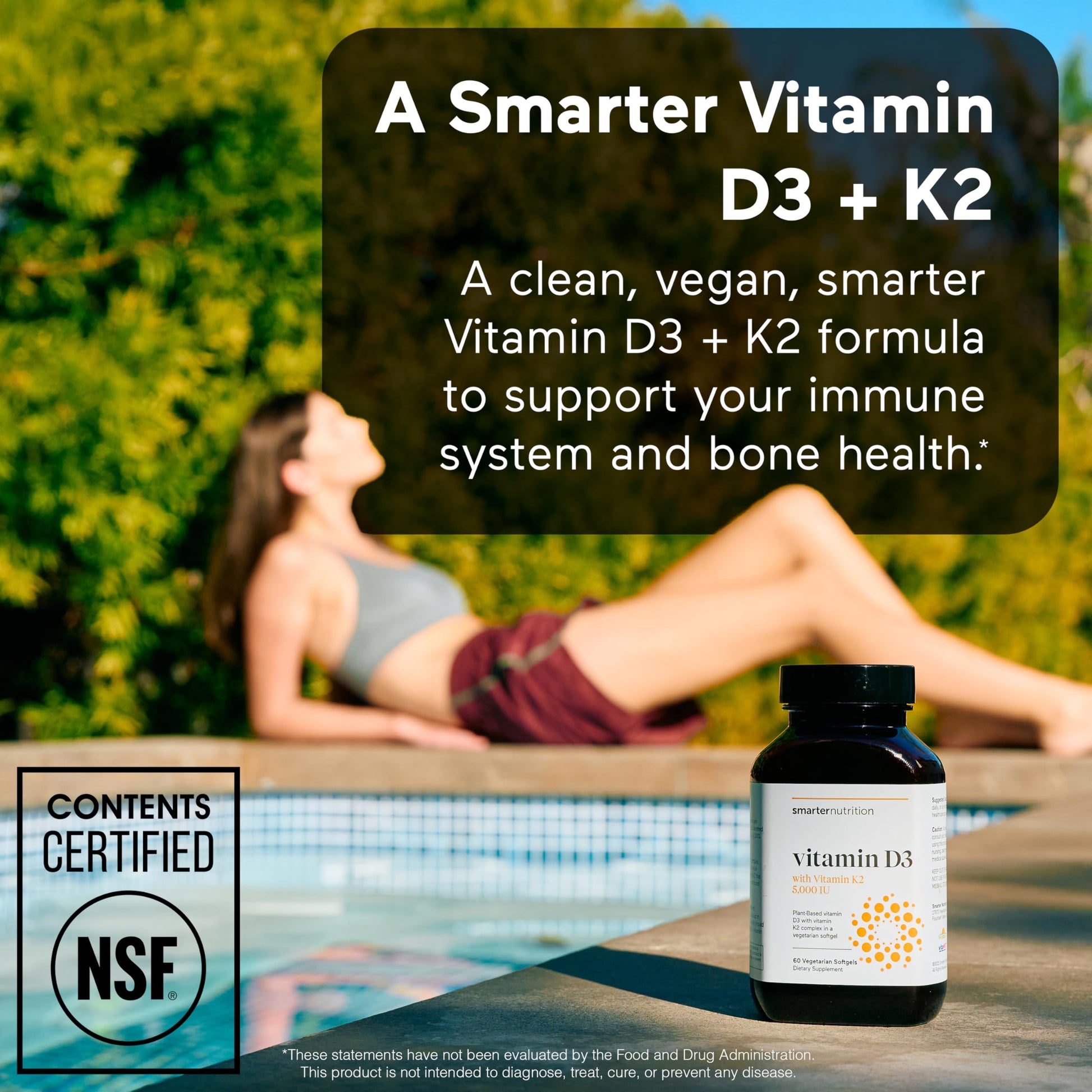 SMARTERNUTRITION Vegan Vitamin D3 5000 IU + Natural Vitamin K2 1100 mcg in Organic Coconut & Olive Oil - D3 K2 Supplement for Immune & Bone Support SMARTERNUTRITION buy supplements canada