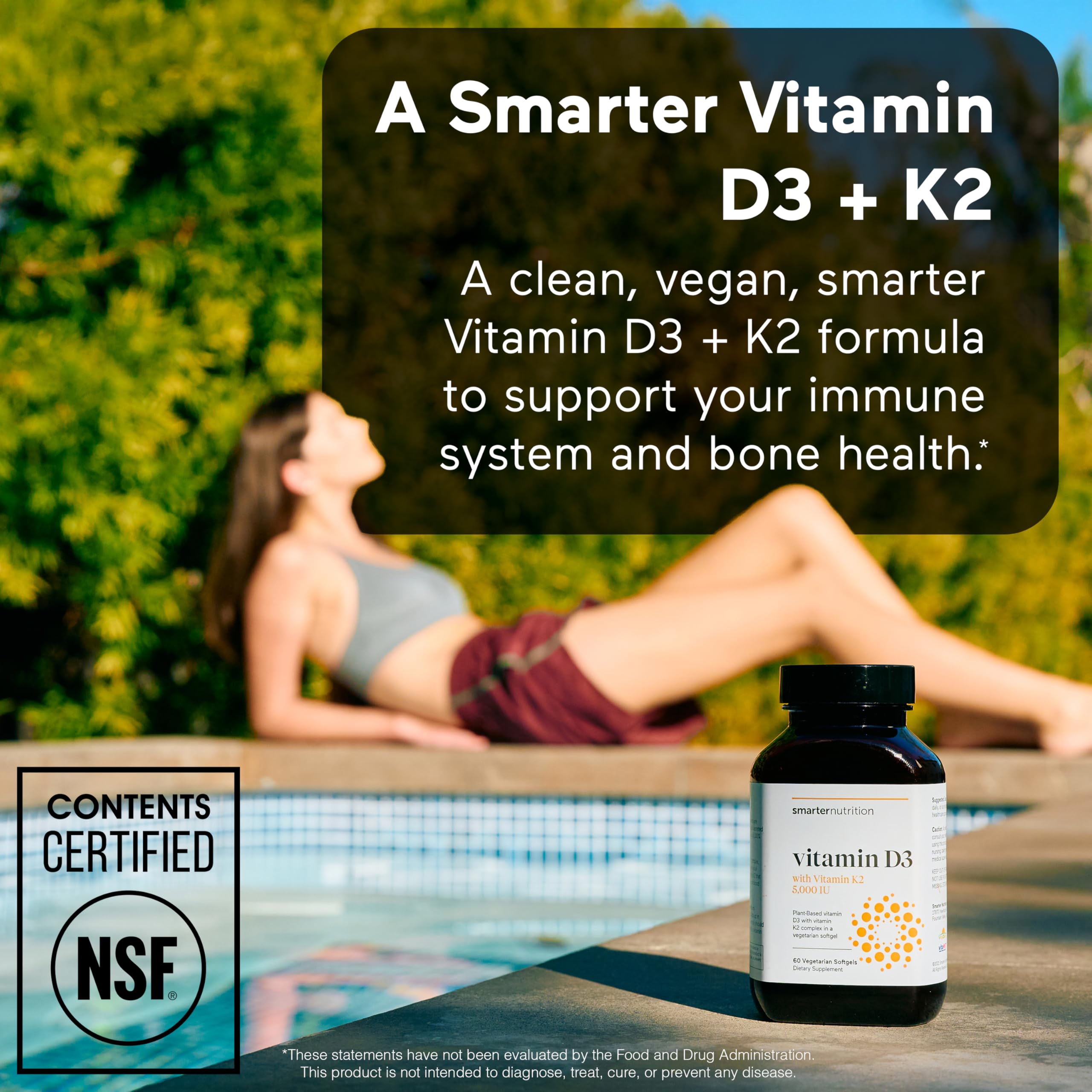 SMARTERNUTRITION Vegan Vitamin D3 5000 IU + Natural Vitamin K2 1100 mcg in Organic Coconut & Olive Oil - D3 K2 Supplement for Immune & Bone Support SMARTERNUTRITION buy supplements canada
