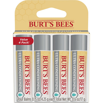 Burt's Bees Lip Balm, Moisturizing Lip Care, 100% Natural Origin, Ultra Conditioning with Shea, Cocoa & Kokum Butter (4 Pack) Burt's Bees buy supplements canada