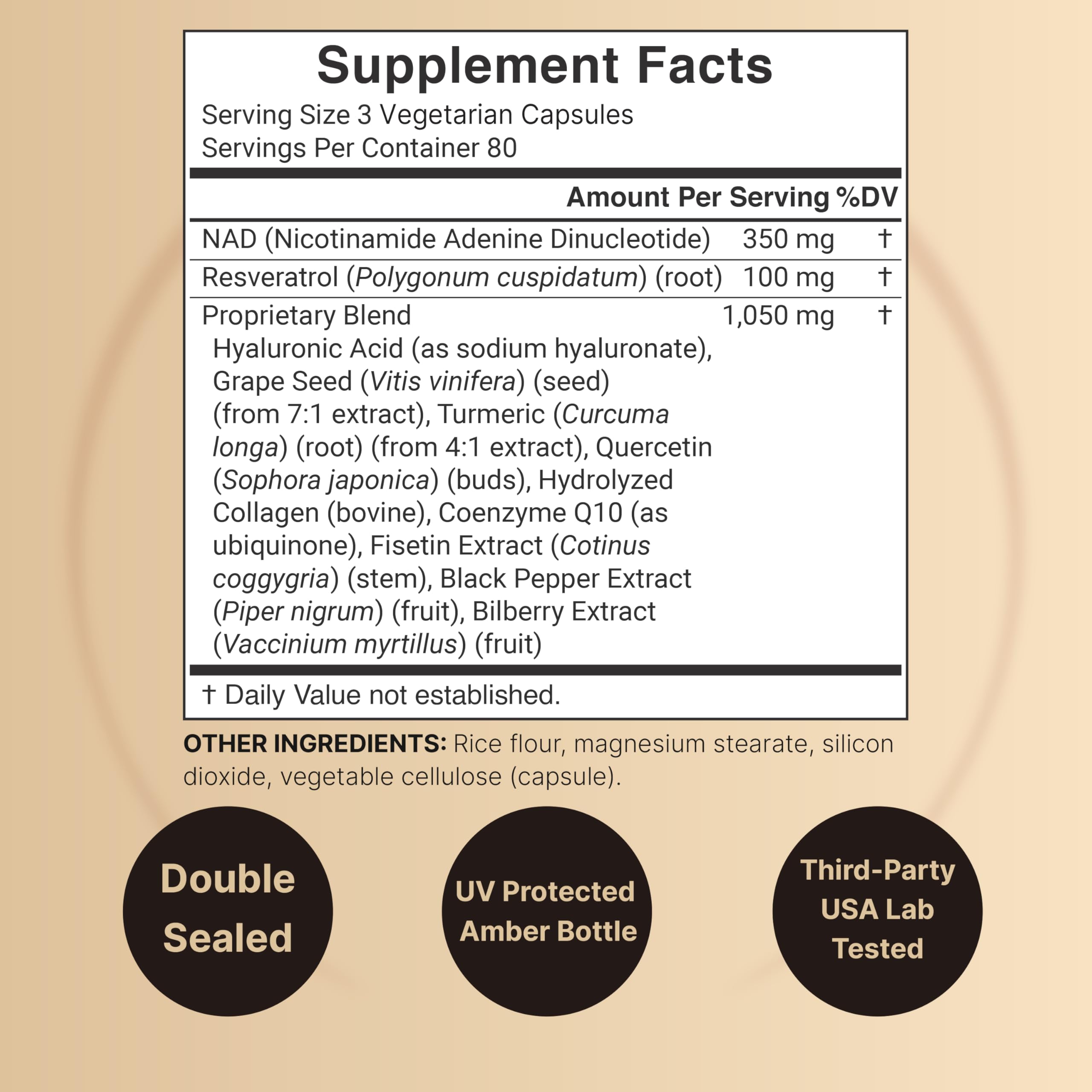NatureBell NAD+ Complex 1,500mg Per Serving, 240 Veggie Capsules | NMN Supplement Alternative | NAD Plus Resveratrol, Hyaluronic Acid, Quercetin, Fisetin, Collagen, & More – Non-GMO NatureBell buy supplements canada