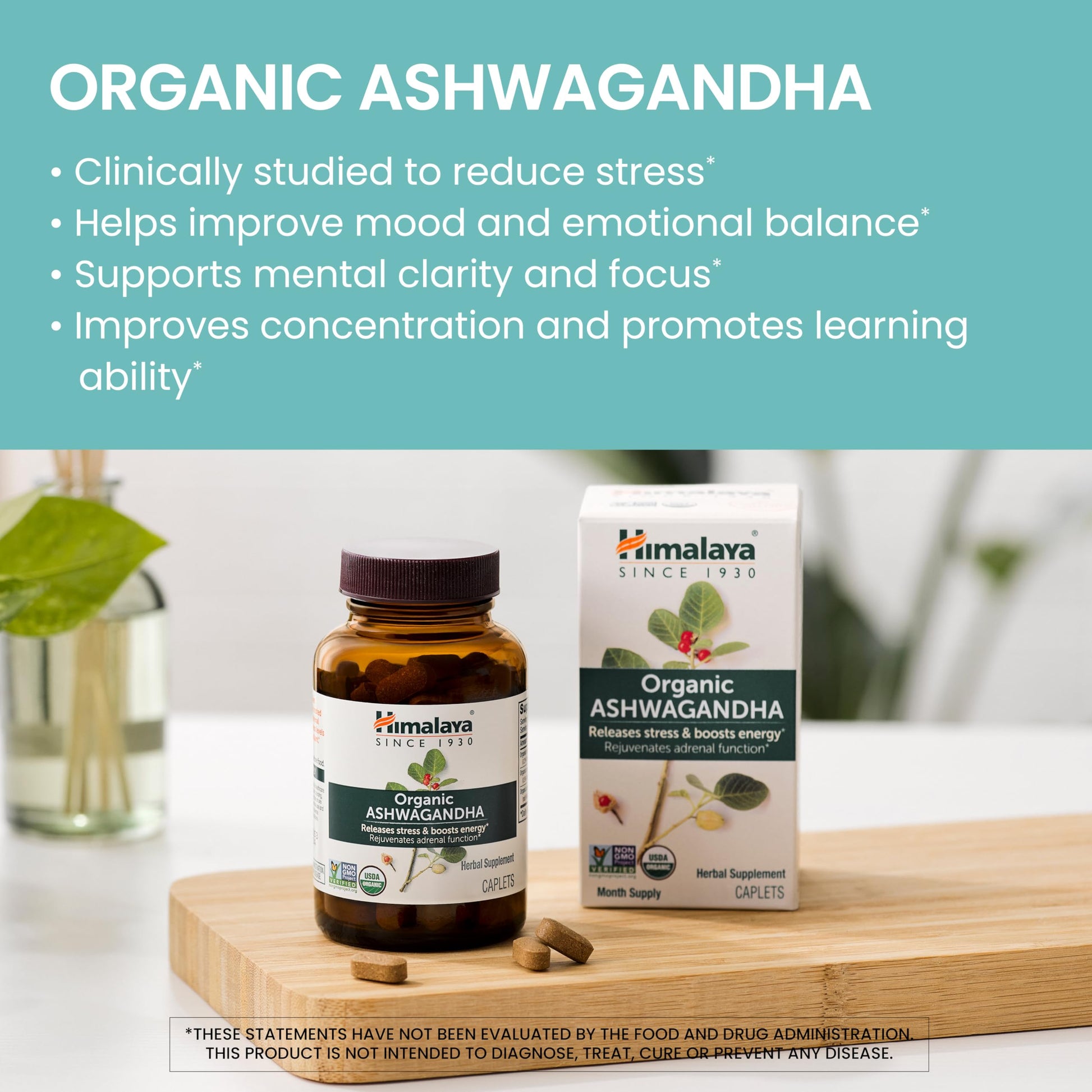 Himalaya Organic Ashwagandha Root - Adrenal Support, Stress Relief, Vegan, Non-GMO - 670 mg, 60 Caplets Himalaya buy supplements canada