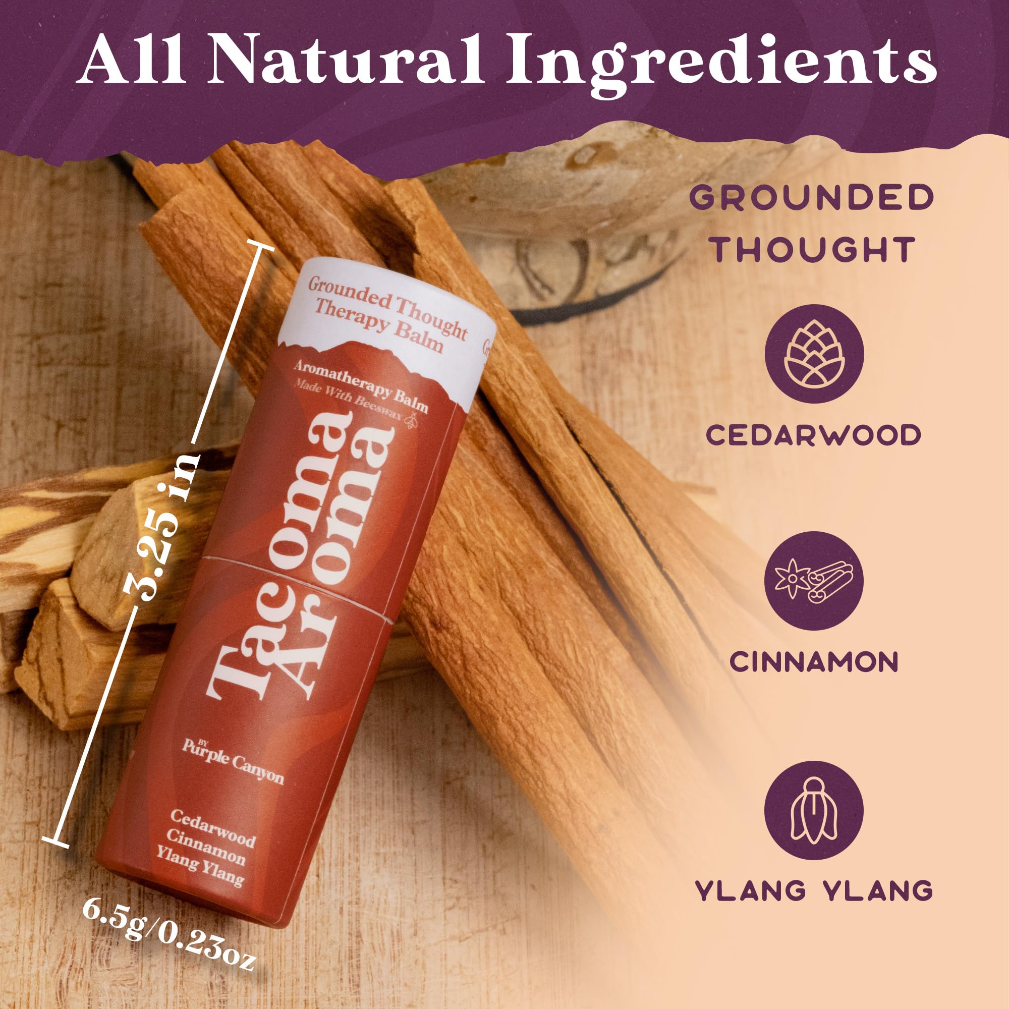 Essential Oils Balm Stick | Grounded Thought Aromatherapy Balm | All Natural Body Balm PURPLE CANYON buy supplements canada