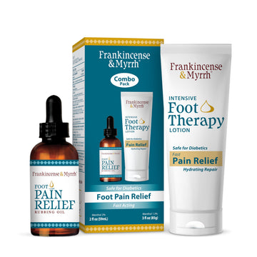 FRANKINCENSE & MYRRH Foot Pain Combo Pack: Foot Pain Relief Rubbing Oil (2 oz) and Intensive Therapy Lotion for feet (3 oz), Neuropathy, Nerve Relief, Frankincense Essential Oil, Maximum Strength FRANKINCENSE & MYRRH buy supplements canada