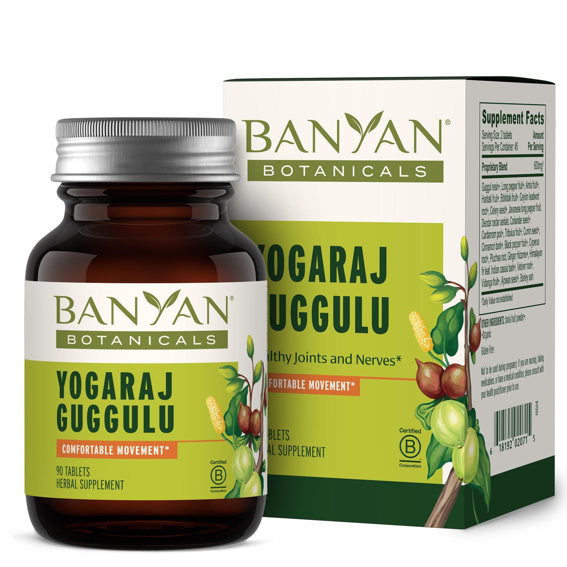 Banyan Botanicals Organic Yogaraj Guggulu – Joint Support & Mobility Supplement – Ayurvedic Herbal Blend for Flexibility, Neuromuscular Comfort – Deep Systemic Detox – 90 Tablets – USDA Organic* Banyan Botanicals buy supplements canada