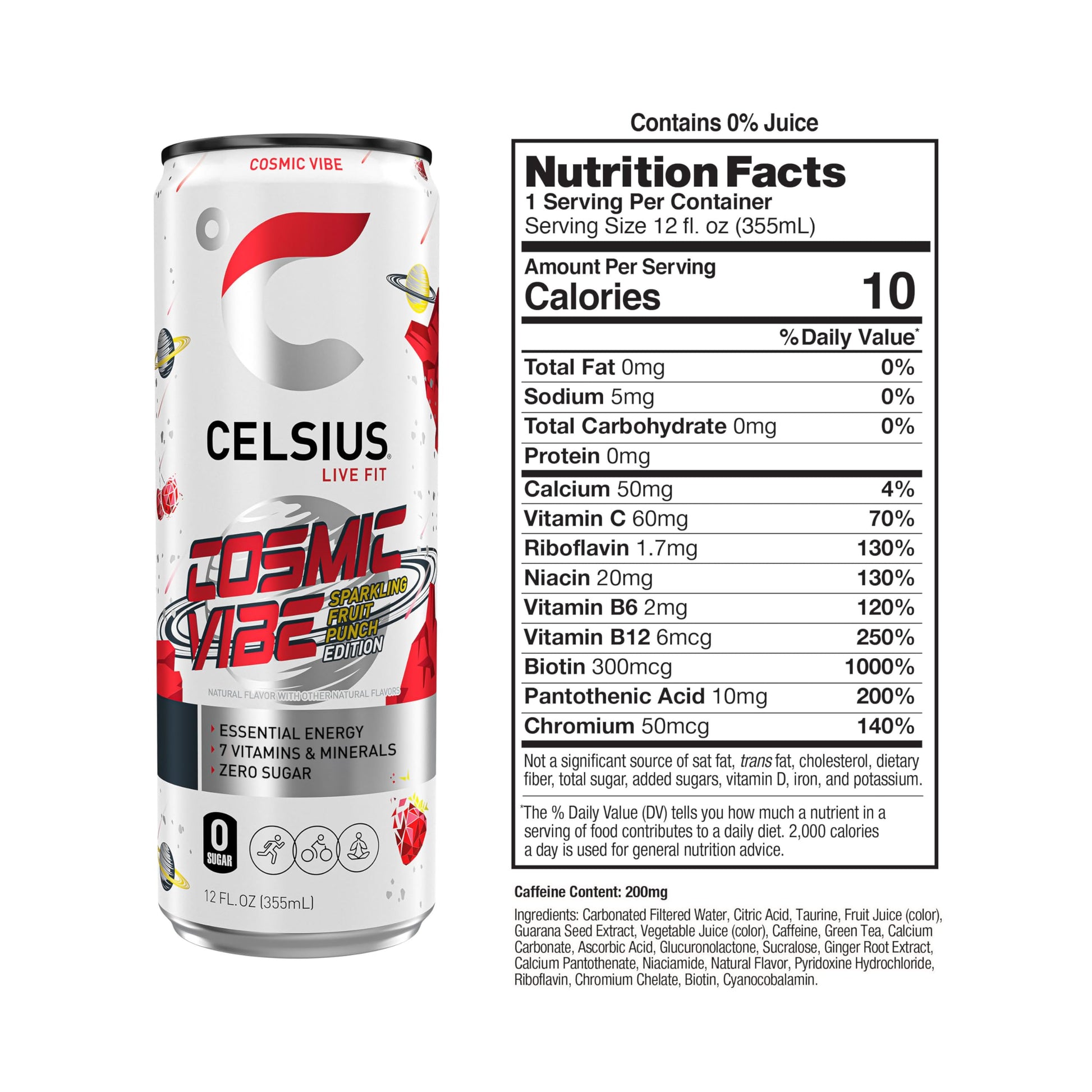 CELSIUS Sparkling Cosmic Vibe, Functional Essential Energy Drink 12 Fl Oz (Pack of 12) CELSIUS buy supplements canada