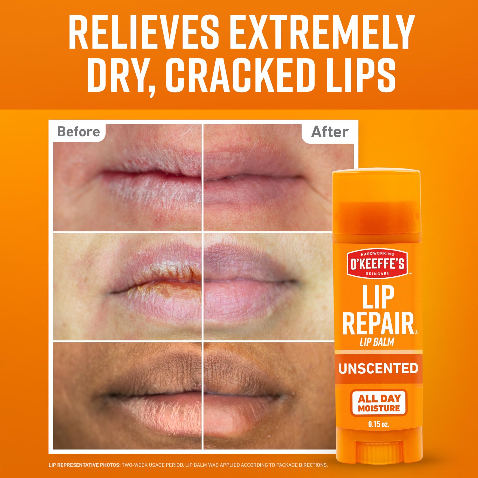 O'Keeffe's Lip Repair Unscented Lip Balm for Dry, Cracked Lips - Stick (3 Pack) - Moisturizer for Very Dry Lips O'Keeffe's buy supplements canada