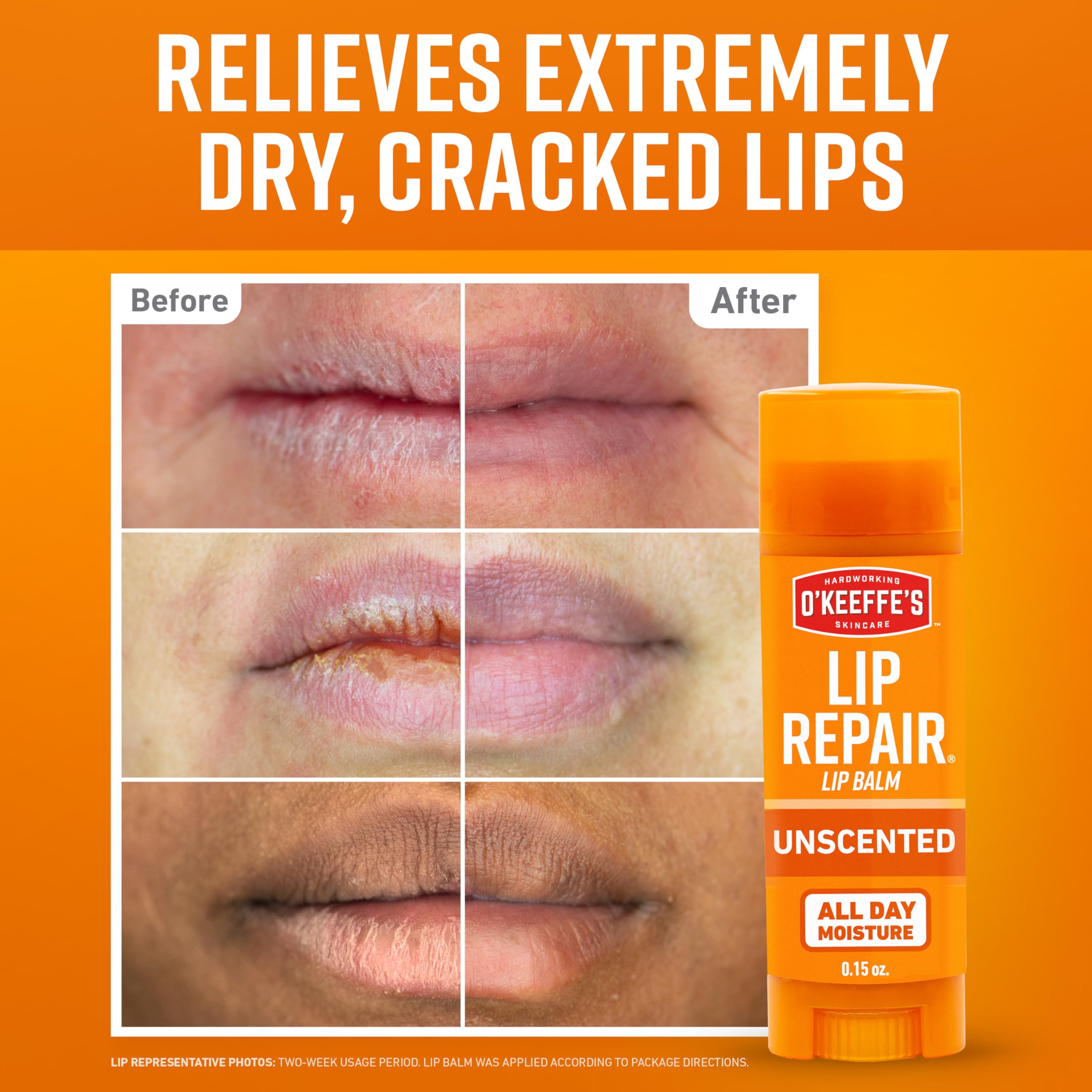 O'Keeffe's Lip Repair Unscented Lip Balm for Dry, Cracked Lips - Stick (3 Pack) - Moisturizer for Very Dry Lips O'Keeffe's buy supplements canada