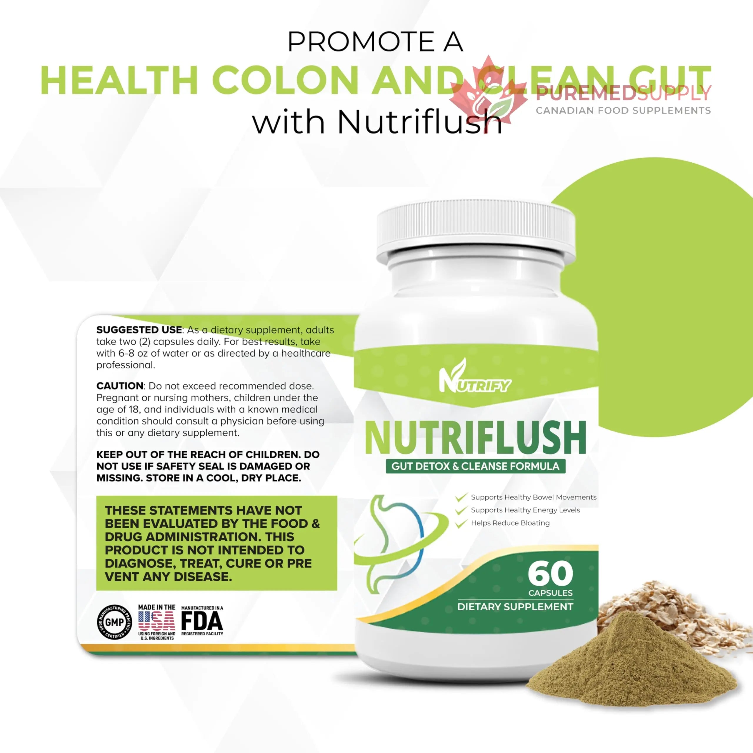 NutriFlush - Powerful Colon Support & Gut Cleanse Formula, High Absorption, GMO Free, Made in USA Generic buy supplements canada